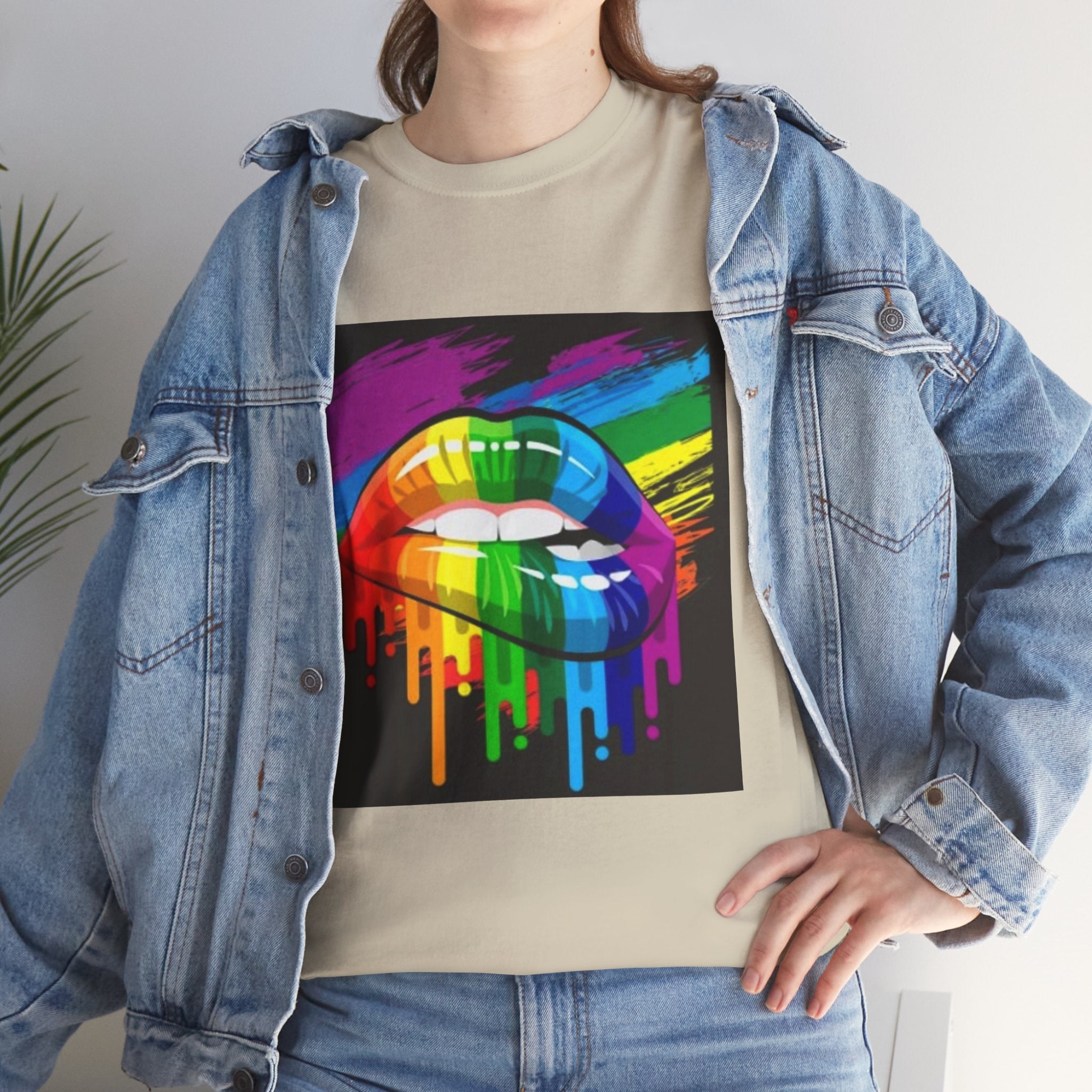 T-Shirt — Rainbow Drip Lips Pride Graphic Tee