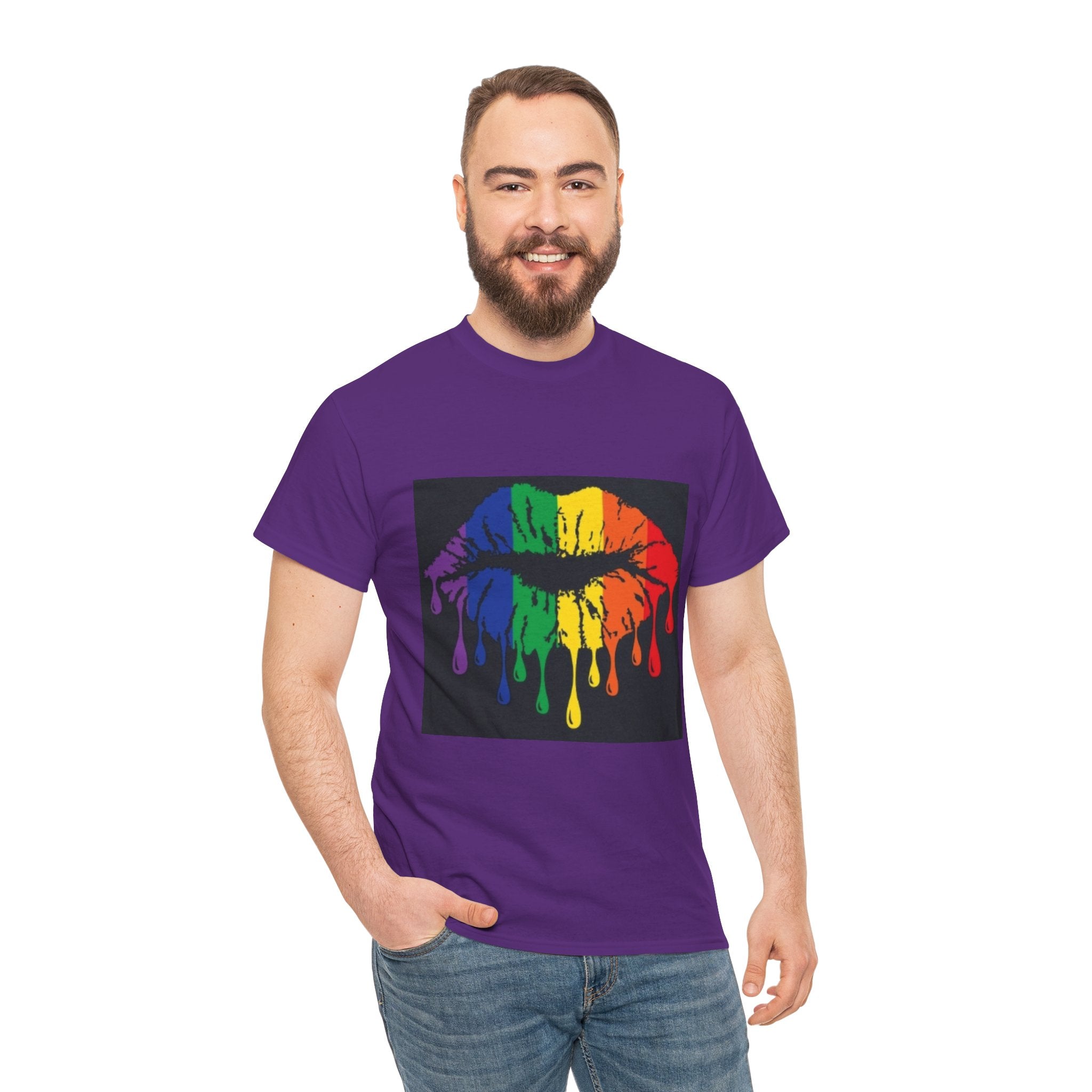 Rainbow Drip Kiss T-Shirt – LGBTQ+ Pride Graphic Tee