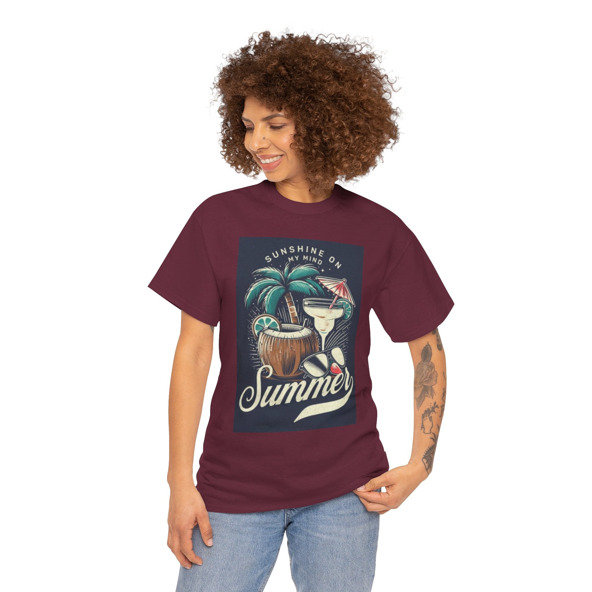 Summer Cocktail Tee — "Sunshine On My Mind" Tropical Beach T-Shirt