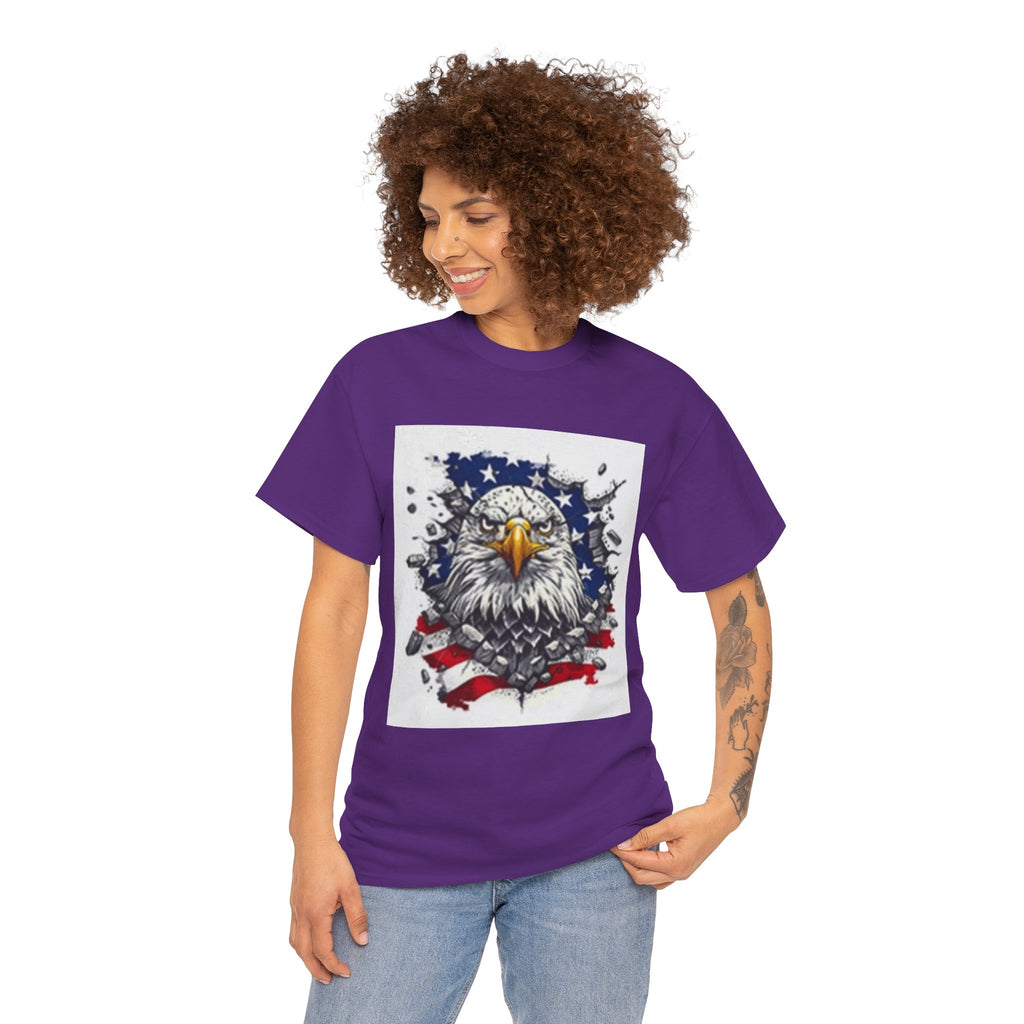 Eagle American Flag T-Shirt — Patriotic Bald Eagle Graphic Tee for 4th of July