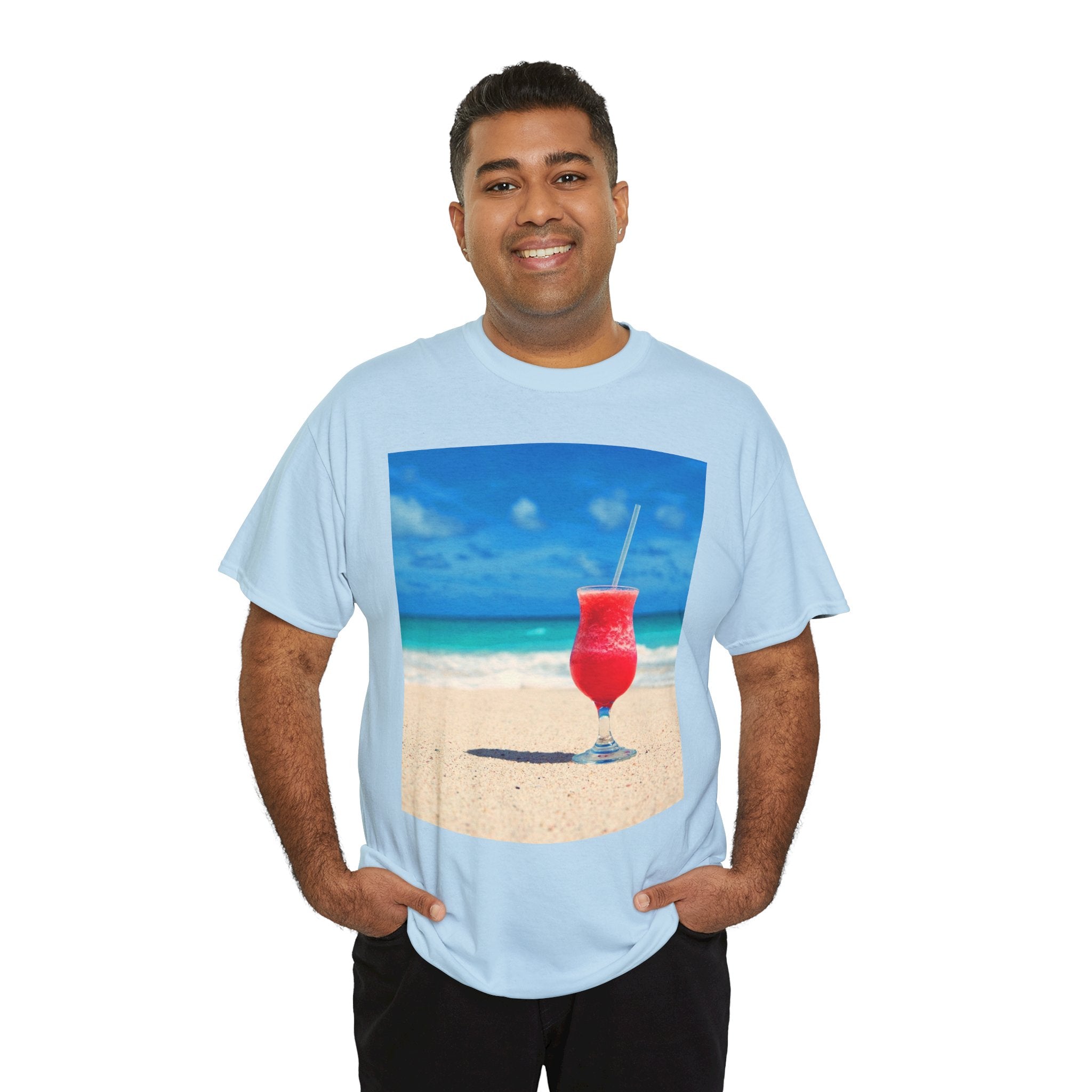 Tropical Beach Cocktail Graphic Tee (Summer Vacation Drink)