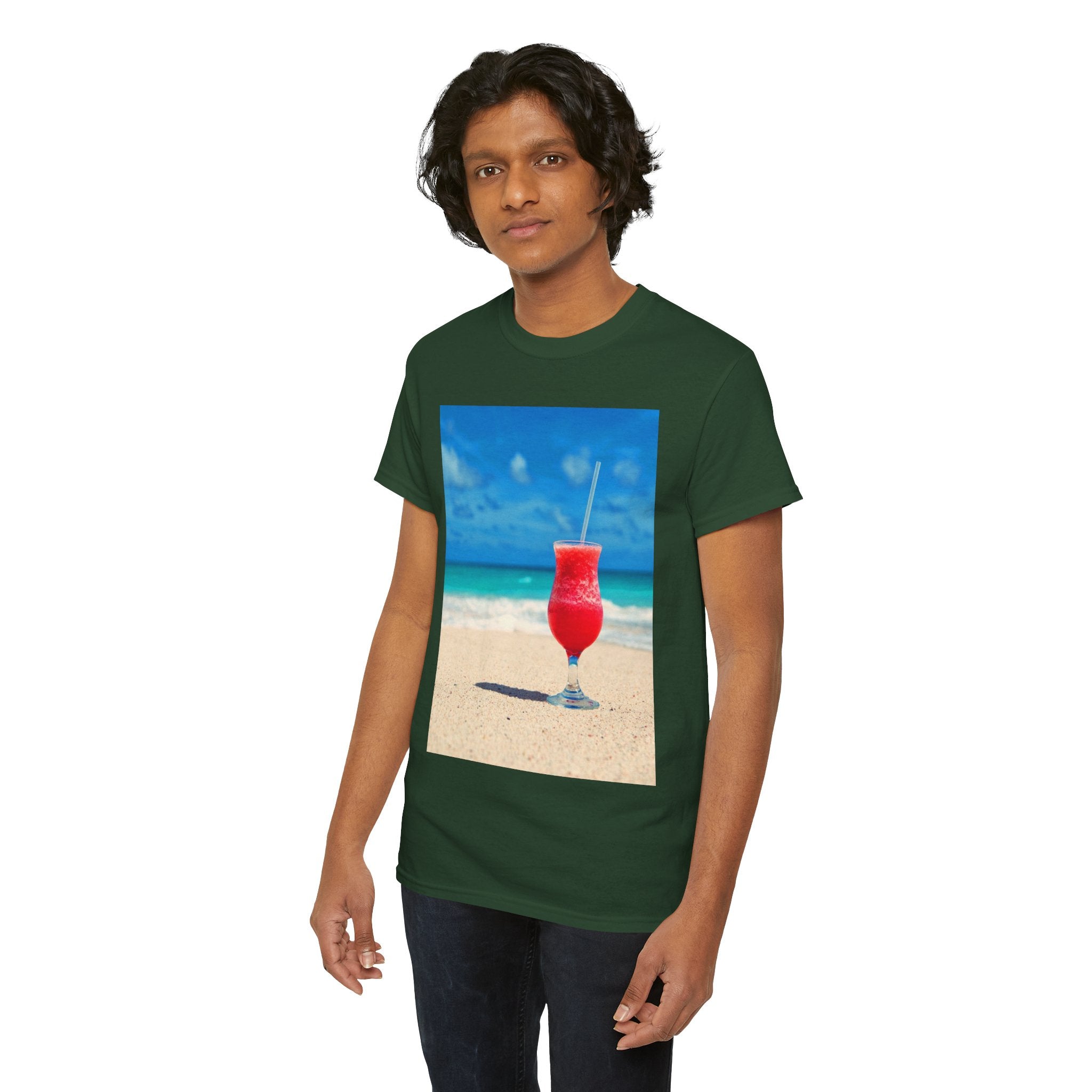 Tropical Beach Cocktail Graphic Tee (Summer Vacation Drink)