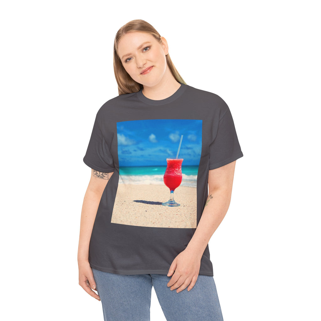 Tropical Beach Cocktail Graphic Tee (Summer Vacation Drink)