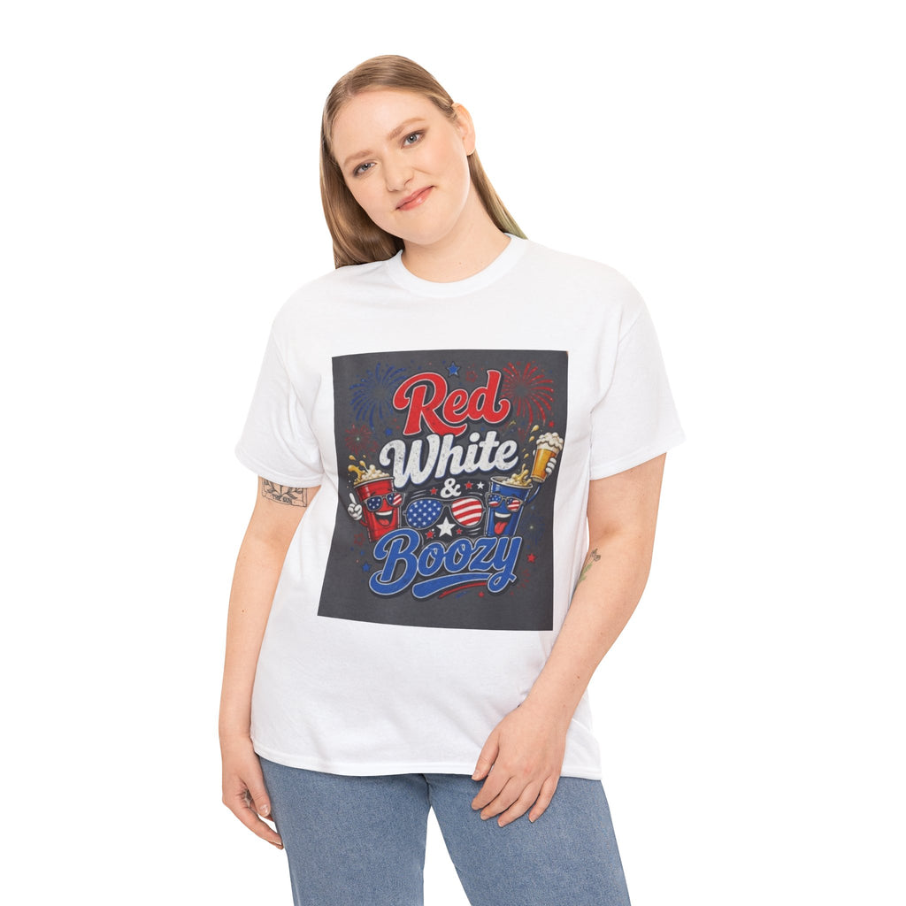 Red White & Boozy T-Shirt – Patriotic 4th of July Party Tee