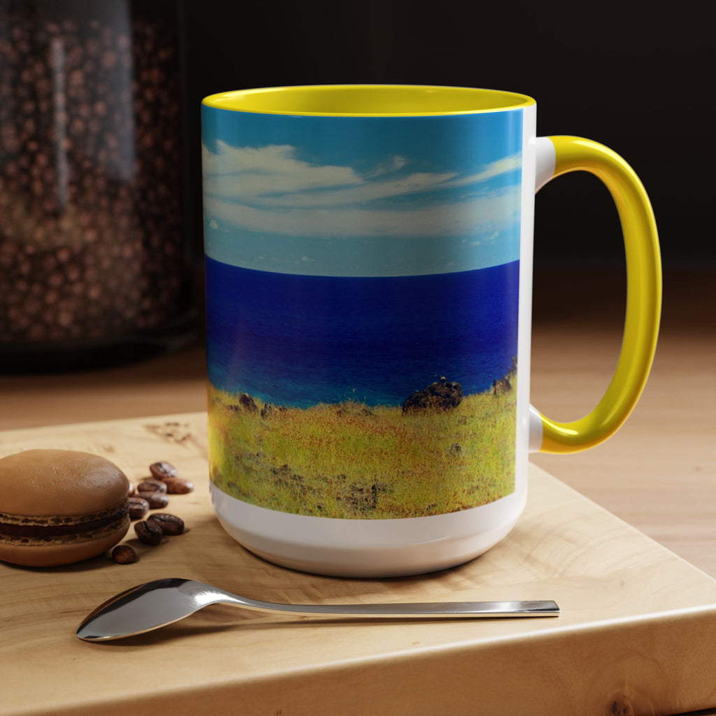 Coastal Landscape Accent Coffee Mug – Ocean View Beach Scene (11/15oz)