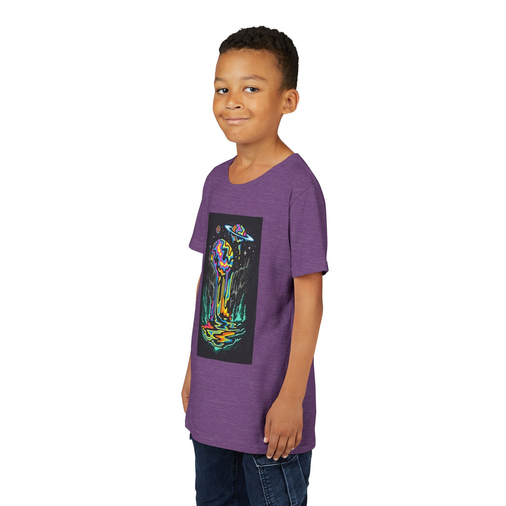Youth Tee — Neon Drip Planet Space Graphic