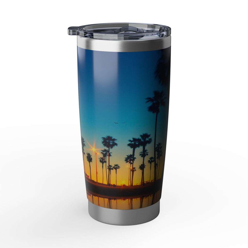 Sunset Palm Beach Tumbler — 20oz Insulated Travel Cup