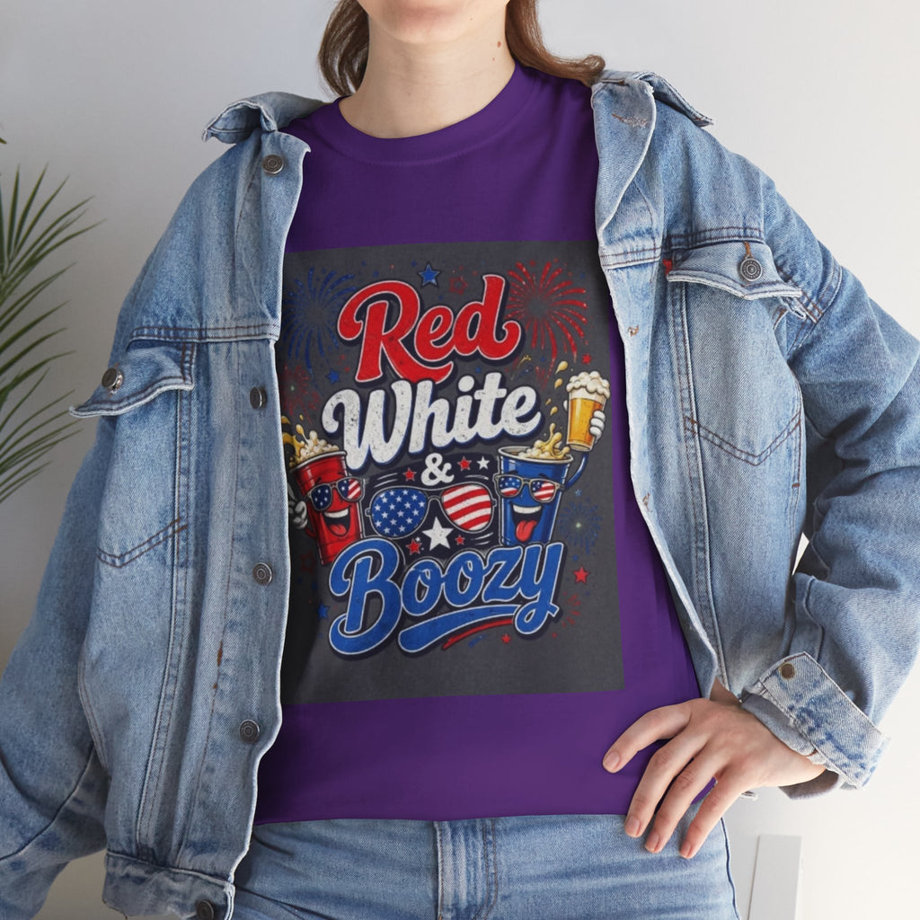 Red White & Boozy T-Shirt – Patriotic 4th of July Party Tee