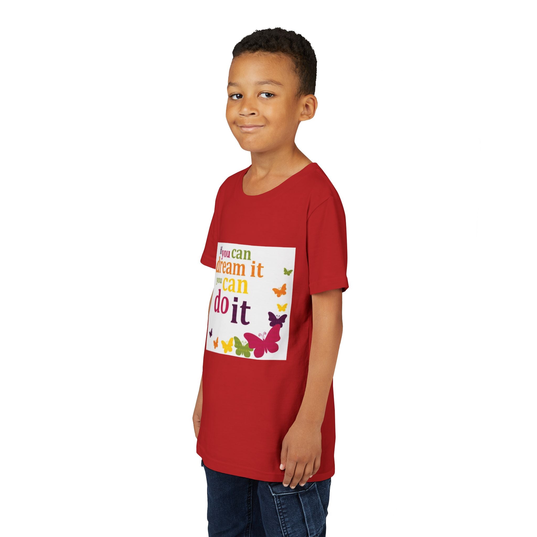 Youth Tee – "If You Can Dream It You Can Do It" Colorful Butterfly Inspirational Shirt