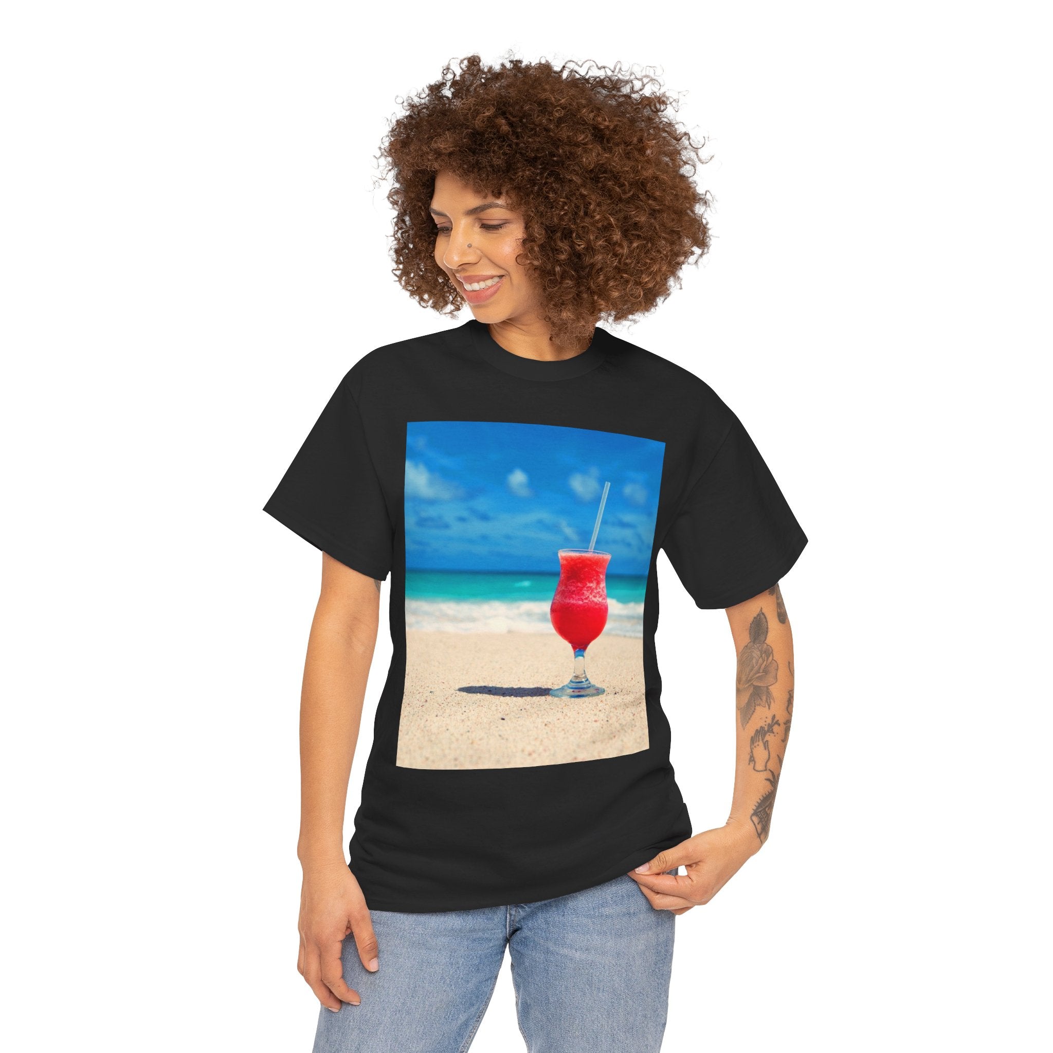 Tropical Beach Cocktail Graphic Tee (Summer Vacation Drink)