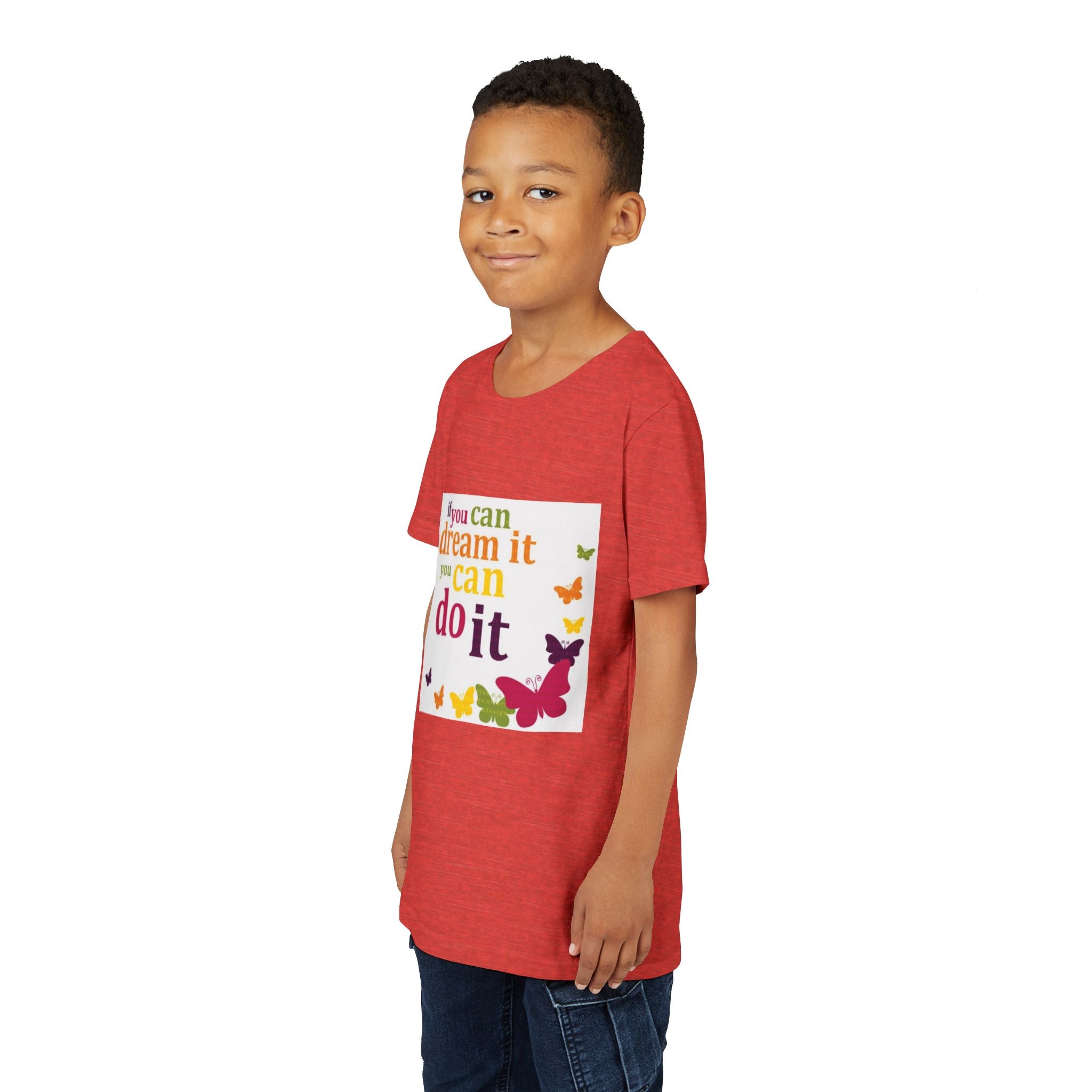 Youth Tee – "If You Can Dream It You Can Do It" Colorful Butterfly Inspirational Shirt
