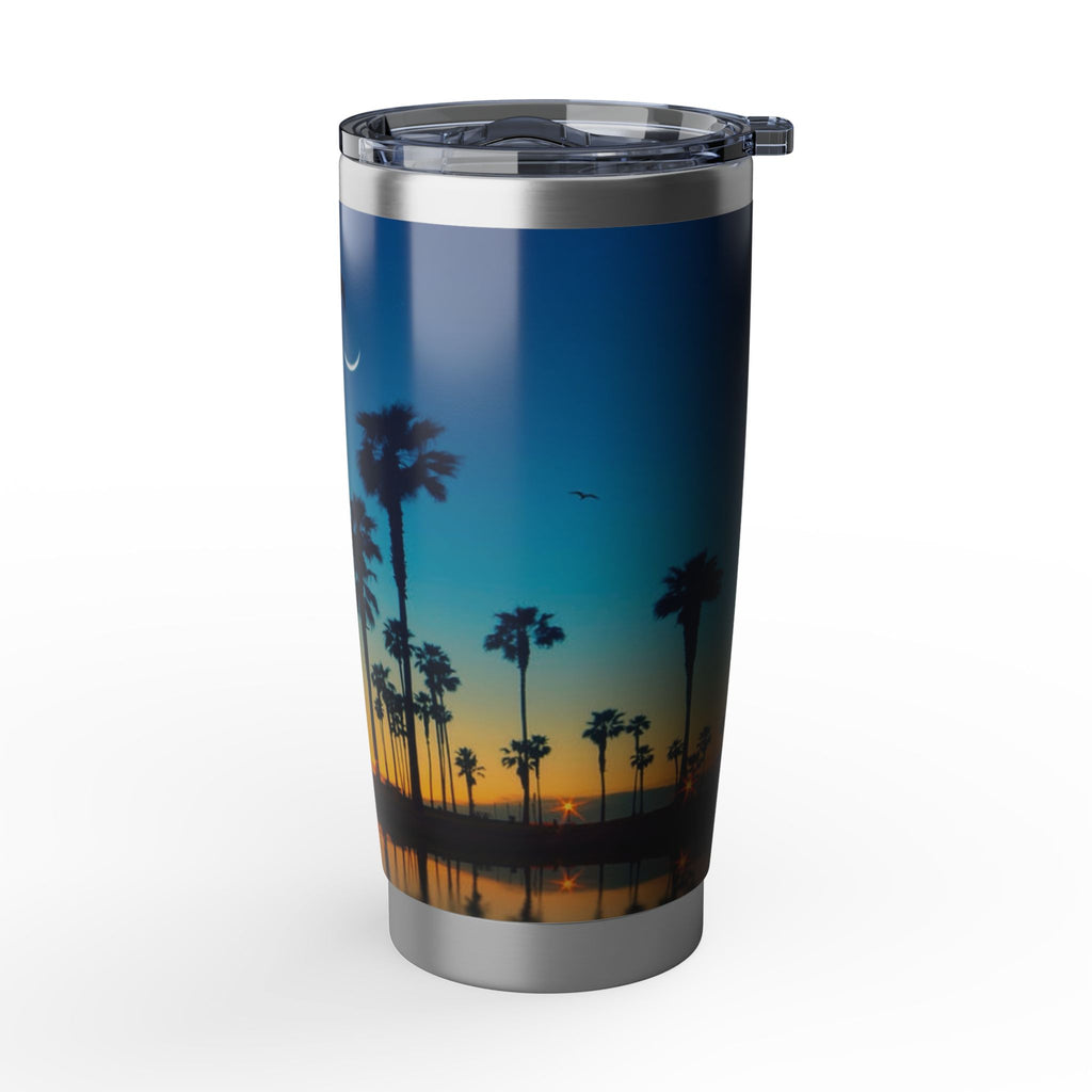 Sunset Palm Beach Tumbler — 20oz Insulated Travel Cup