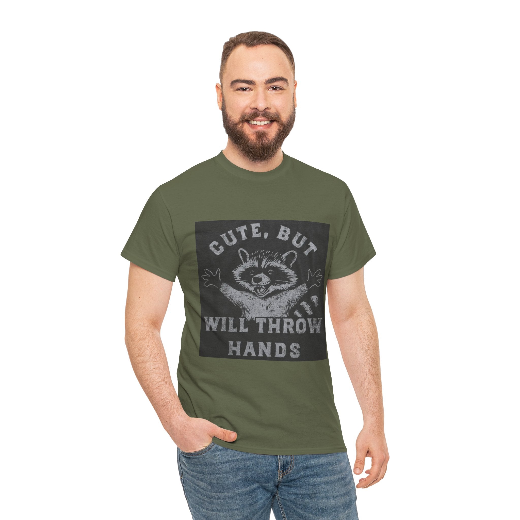 Cute But Will Throw Hands Raccoon T-Shirt