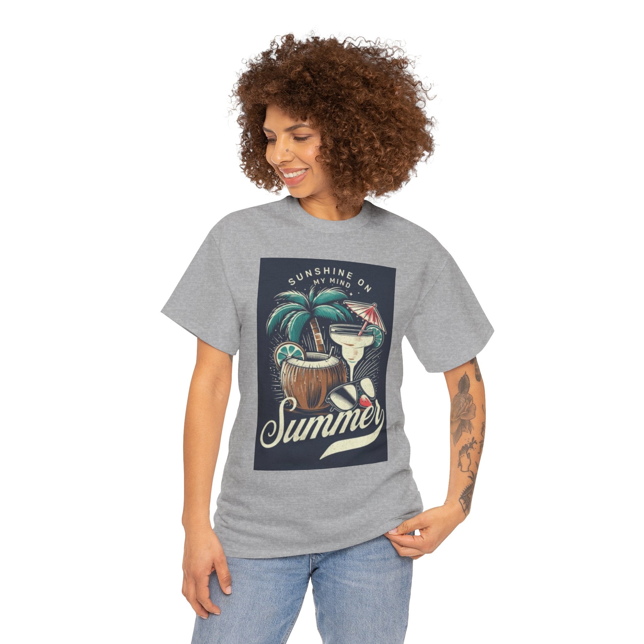 Summer Cocktail Tee — "Sunshine On My Mind" Tropical Beach T-Shirt