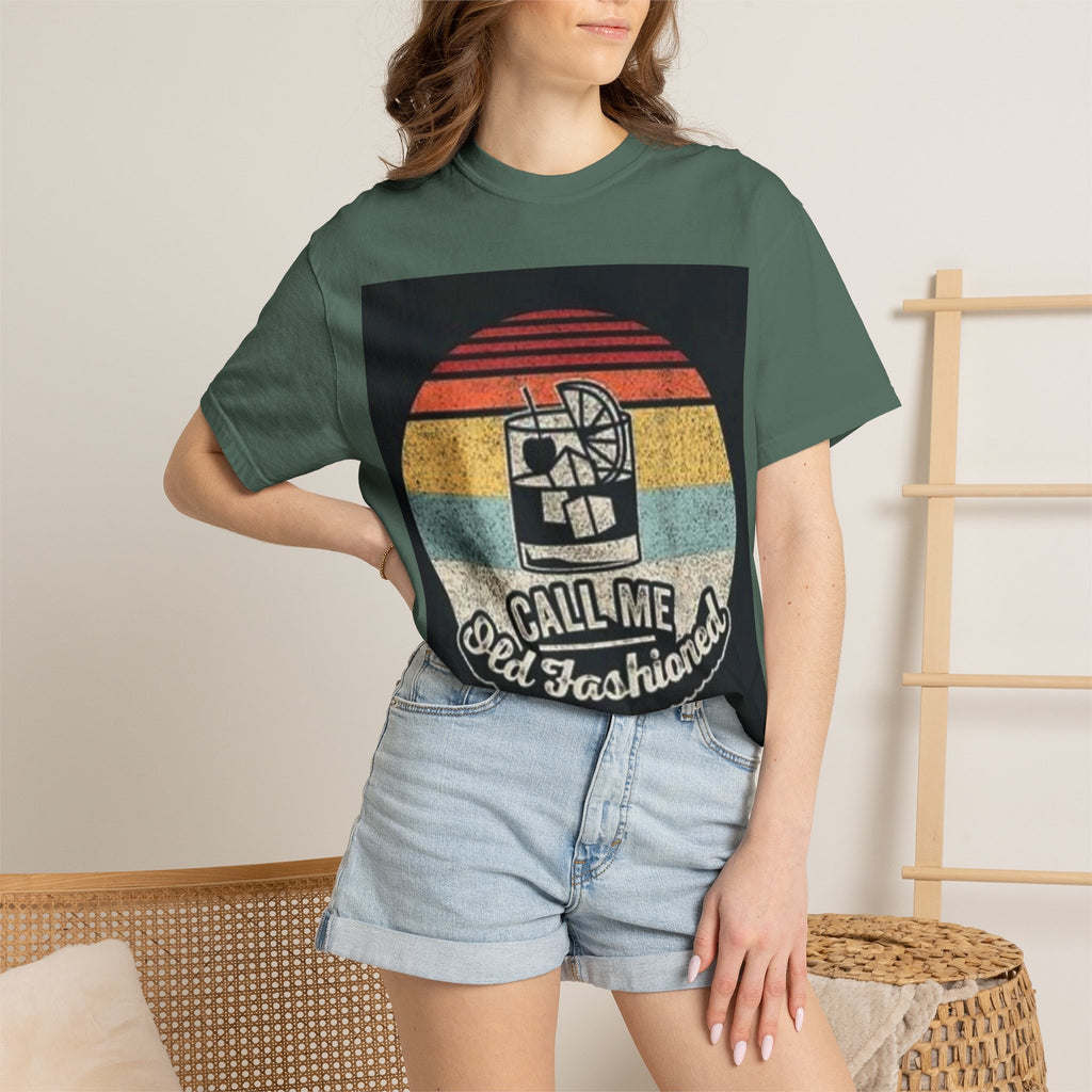 T-Shirt — "Call Me Old Fashioned" Retro Cocktail Graphic Tee