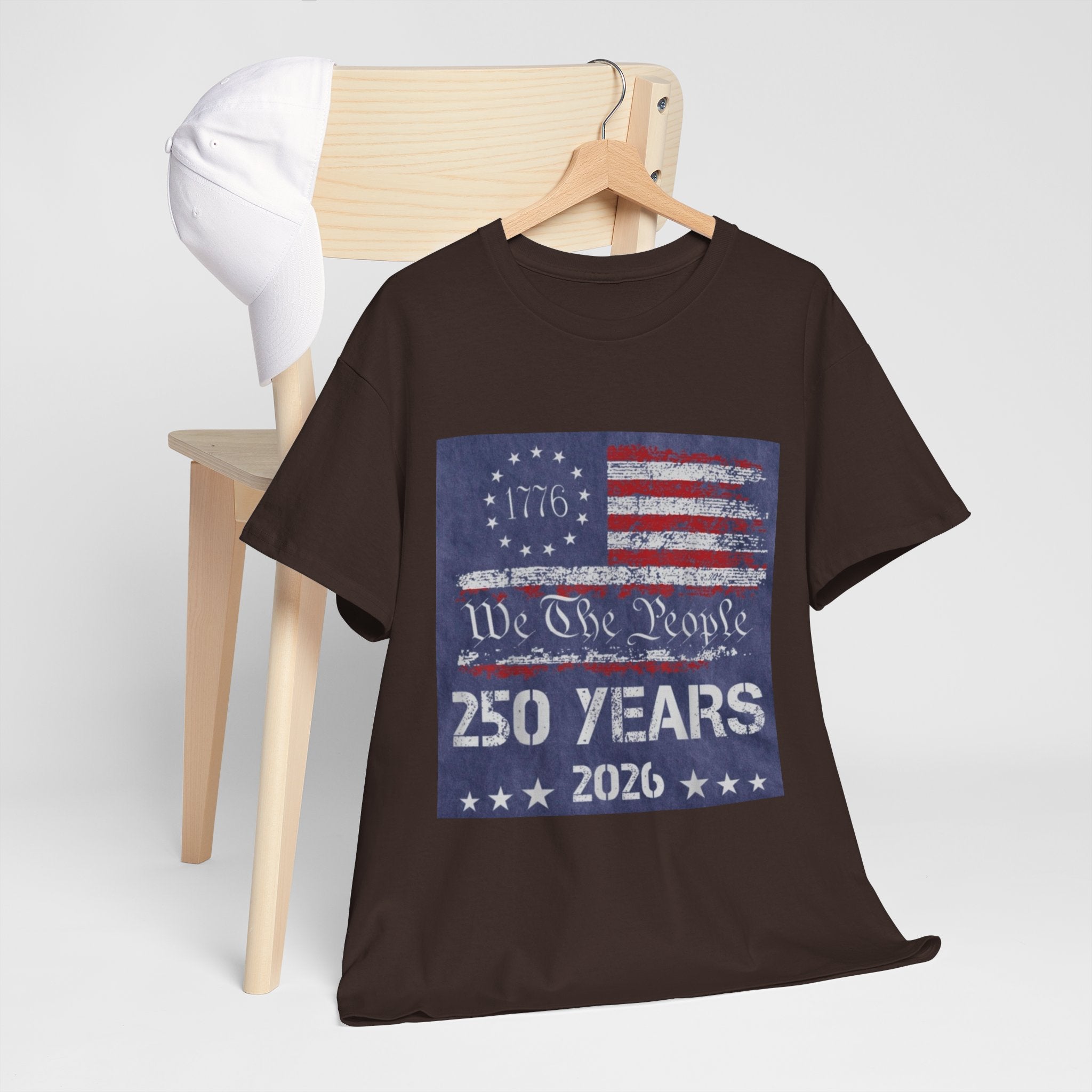 T-Shirt — Vintage 'We The People 250 Years 2026' Patriotic American Flag Tee