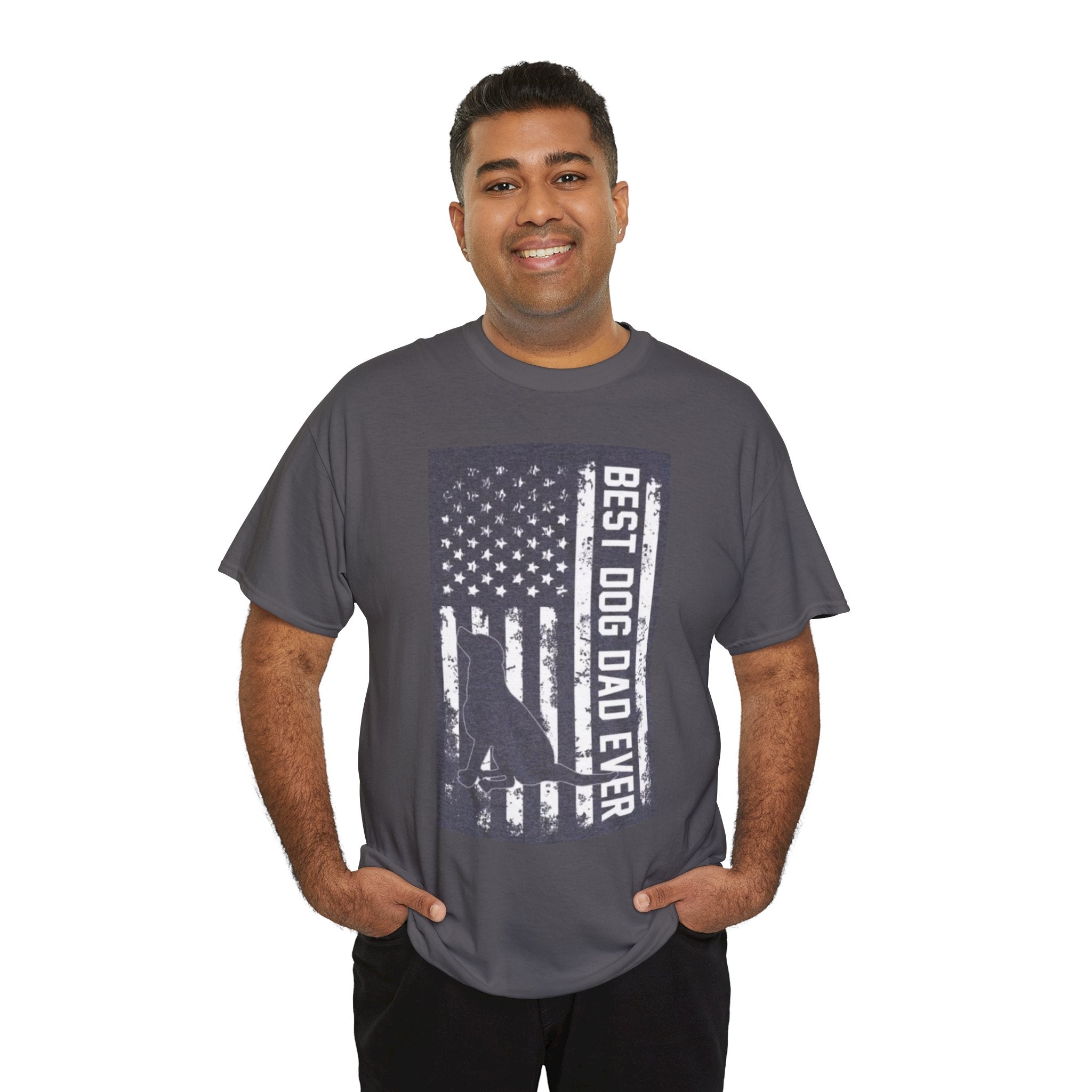 Best Dog Dad Ever T-Shirt – Patriotic American Flag Dog Dad Tee