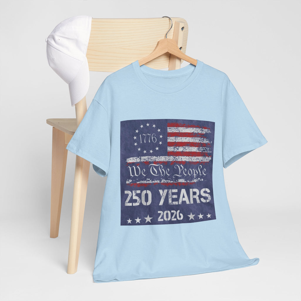 T-Shirt — Vintage 'We The People 250 Years 2026' Patriotic American Flag Tee