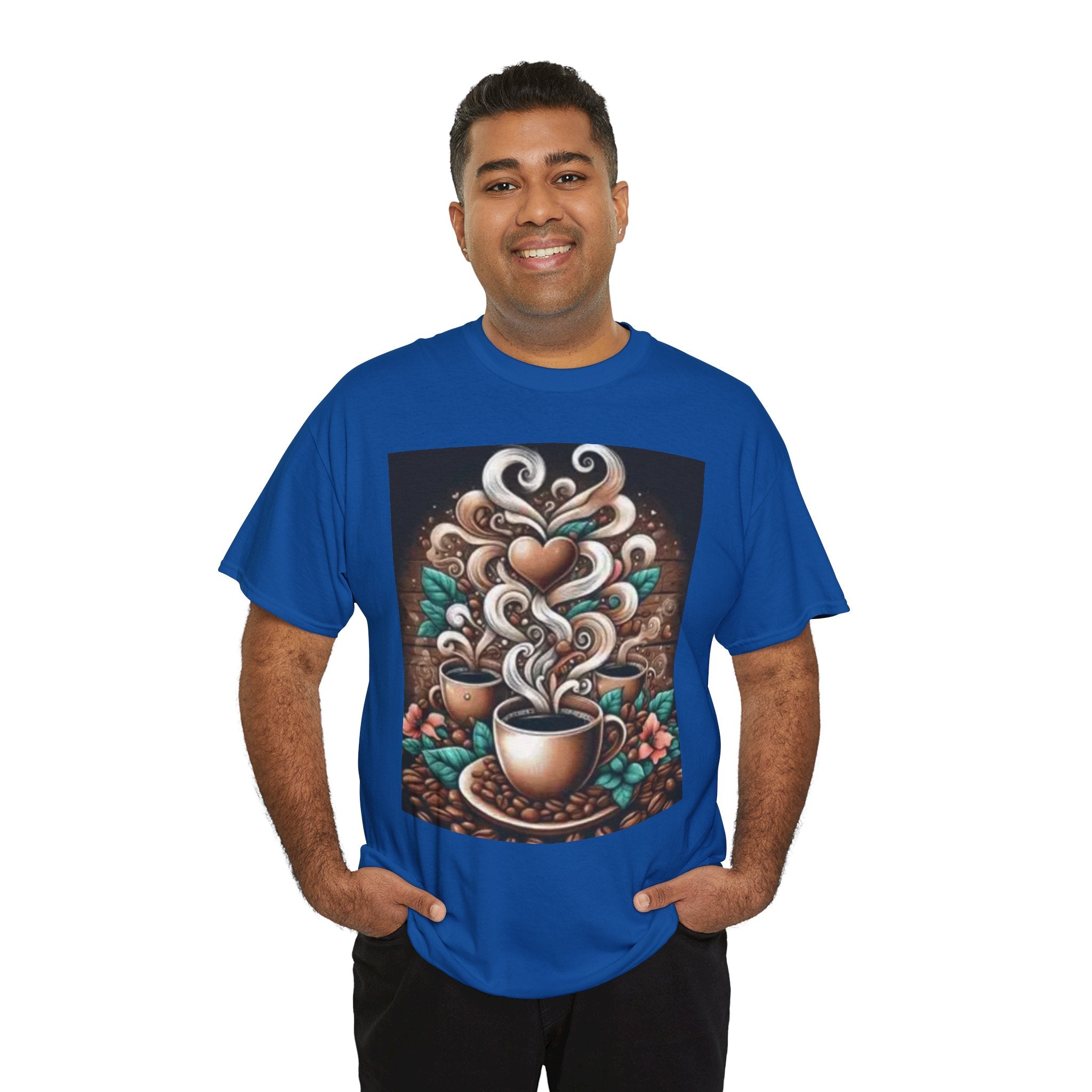Coffee Cup T-Shirt — Whimsical Steaming Heart Coffee Design