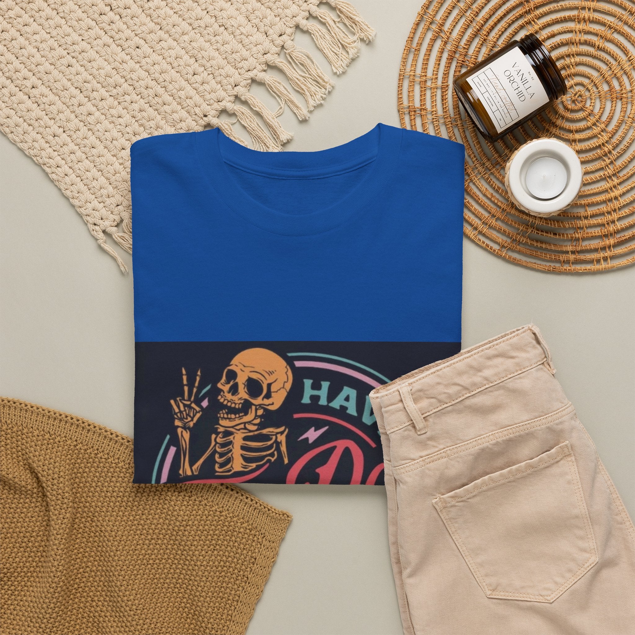 Have The Day You Deserve T-Shirt — Retro Skeleton Graphic Tee