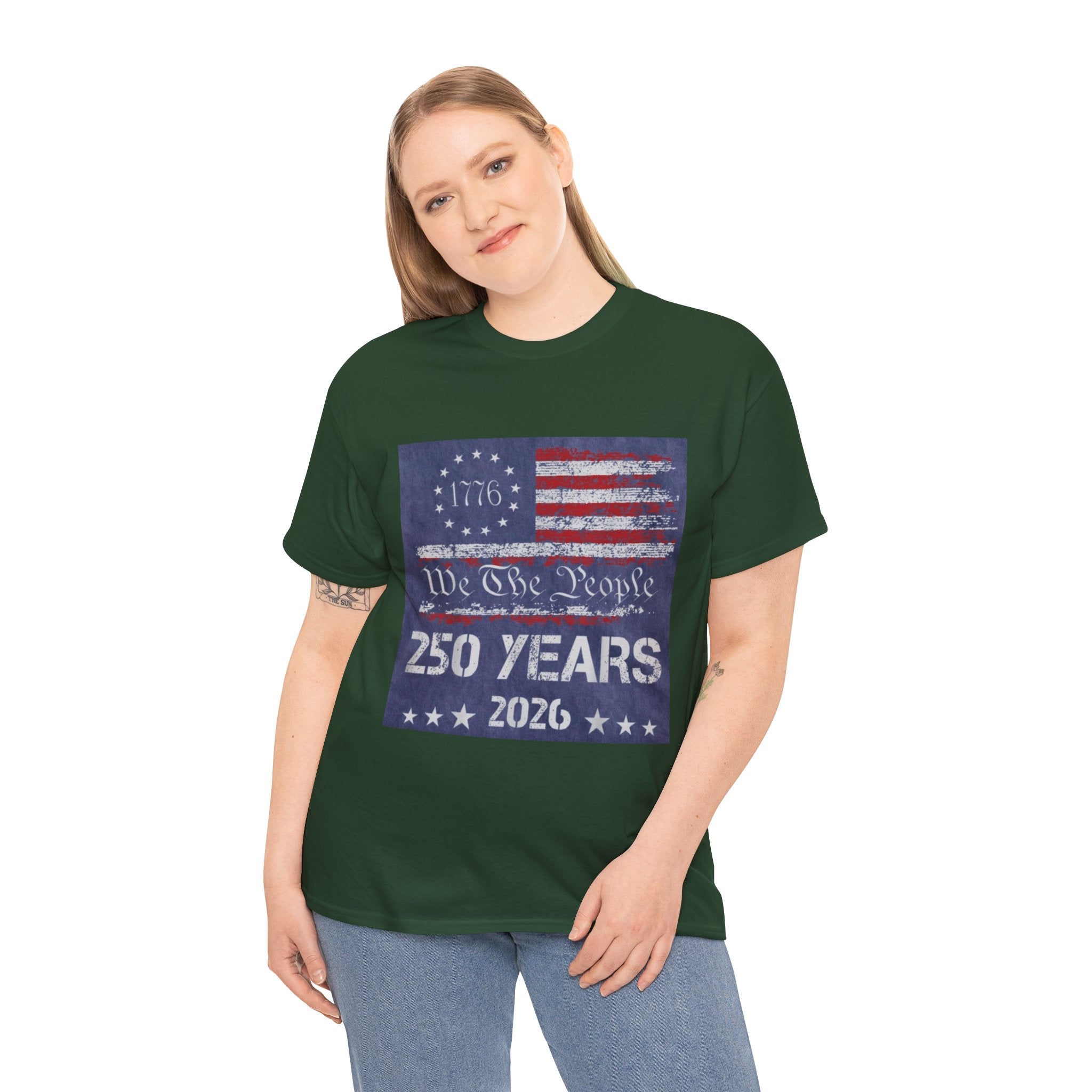 T-Shirt — Vintage 'We The People 250 Years 2026' Patriotic American Flag Tee