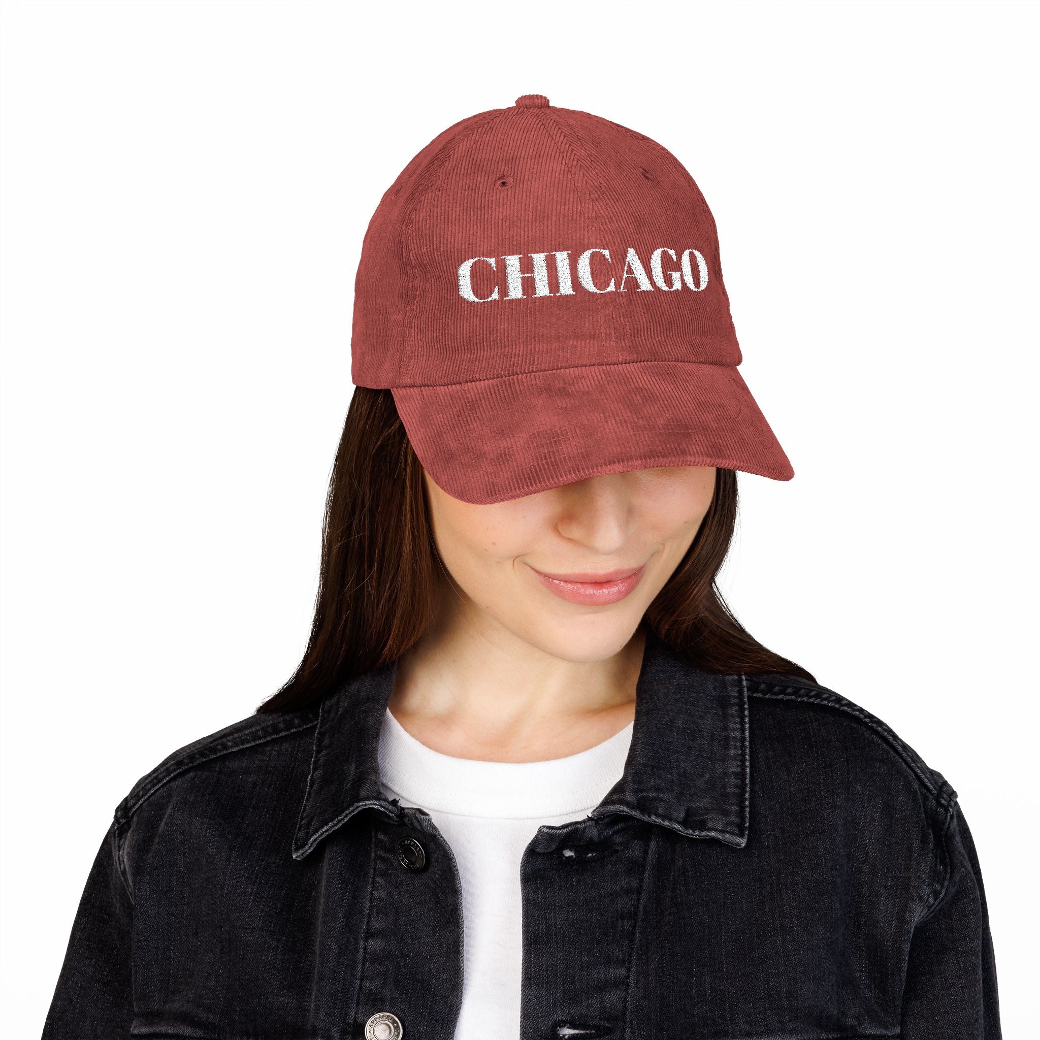 Chicago Embroidered Corduroy Cap — Vintage City Baseball Hat Unisex