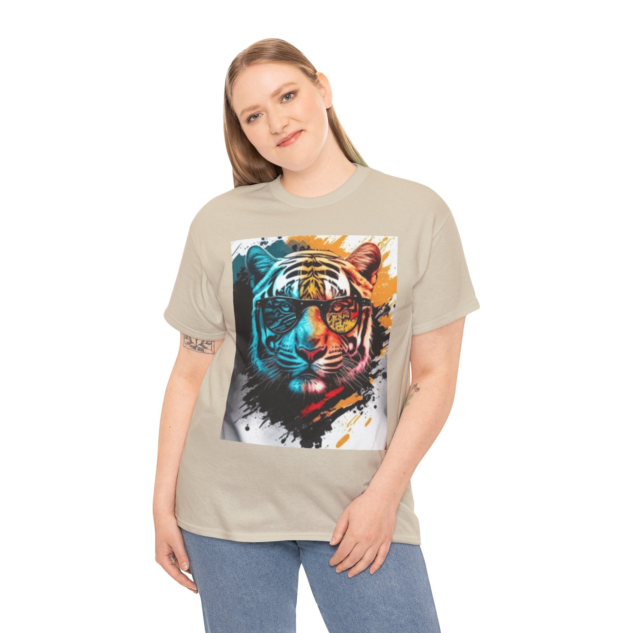 Tiger Portrait T-Shirt — Colorful Abstract Tiger Face Tee