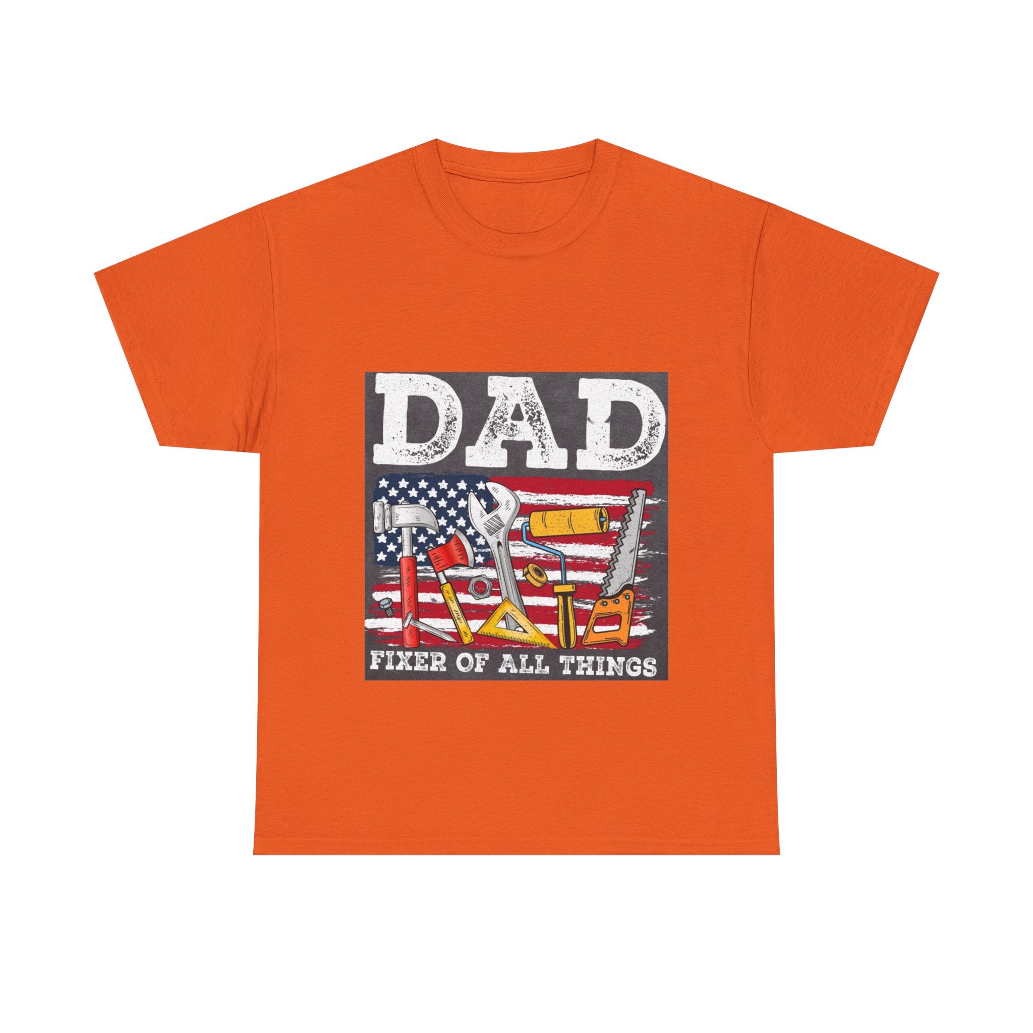 Dad Fixer Of All Things T-Shirt — American Flag Tool Graphic Tee for Fathers