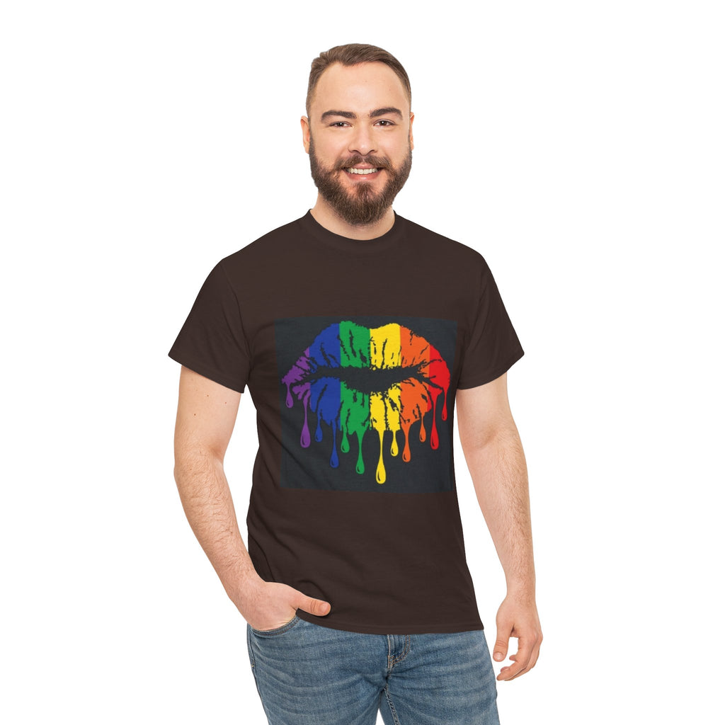Rainbow Drip Kiss T-Shirt – LGBTQ+ Pride Graphic Tee