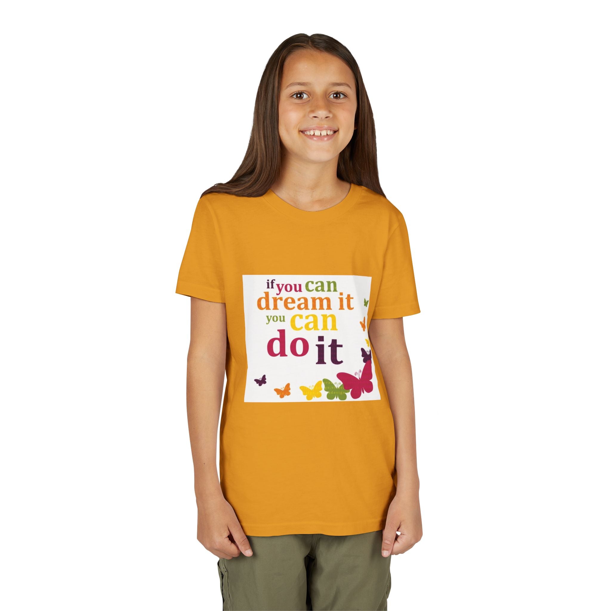 Youth Tee – "If You Can Dream It You Can Do It" Colorful Butterfly Inspirational Shirt