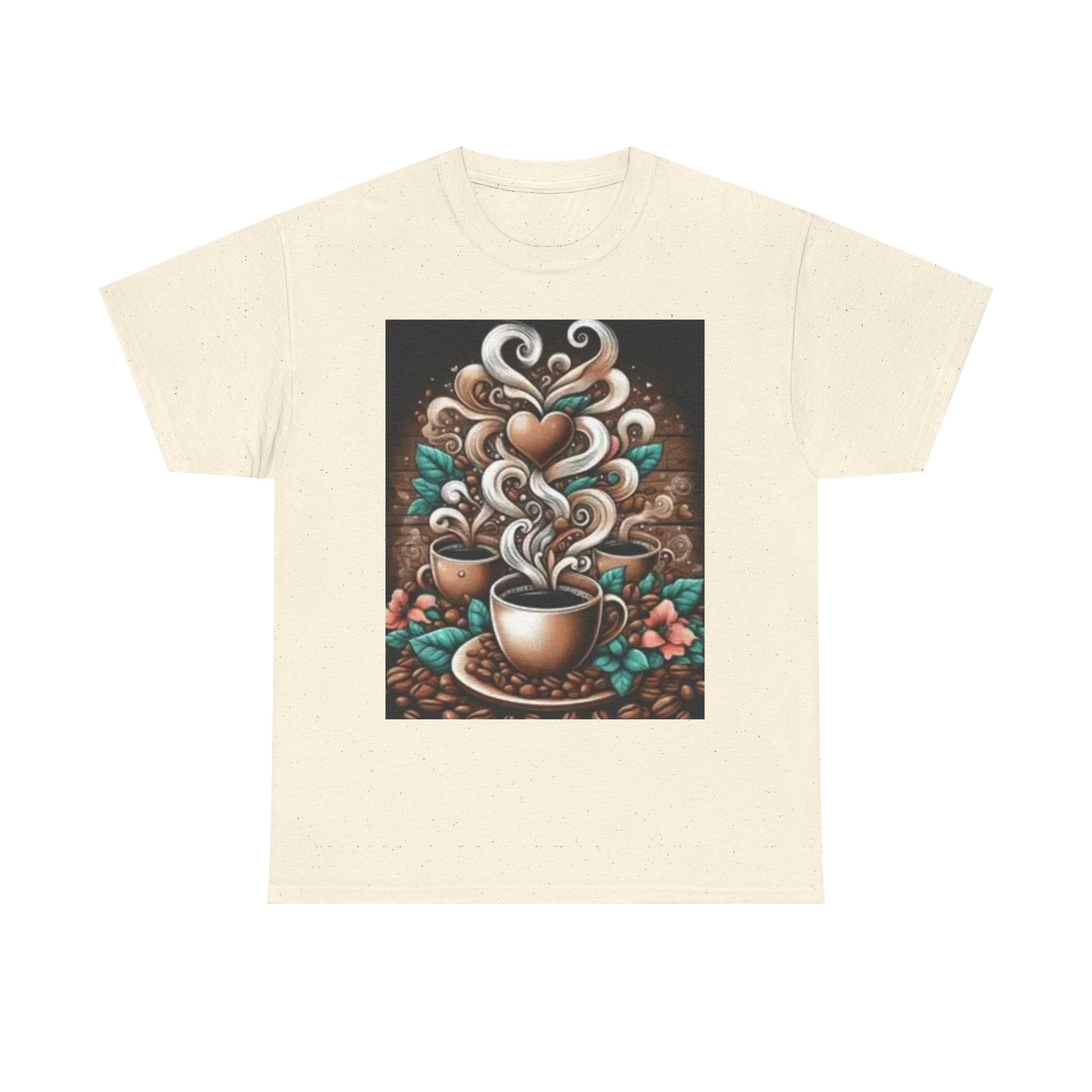 Coffee Cup T-Shirt — Whimsical Steaming Heart Coffee Design