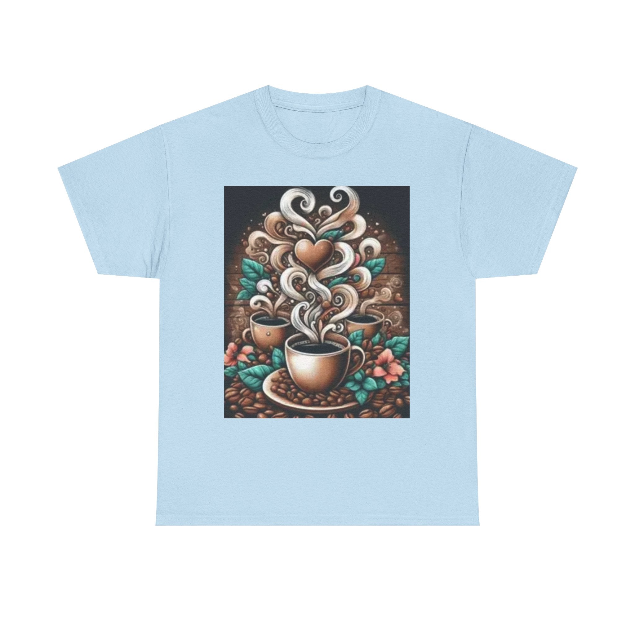 Coffee Cup T-Shirt — Whimsical Steaming Heart Coffee Design