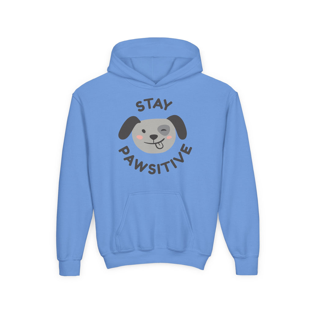 Stay Pawsitive Youth Hoodie – Cute Dog Graphic Kids Sweatshirt