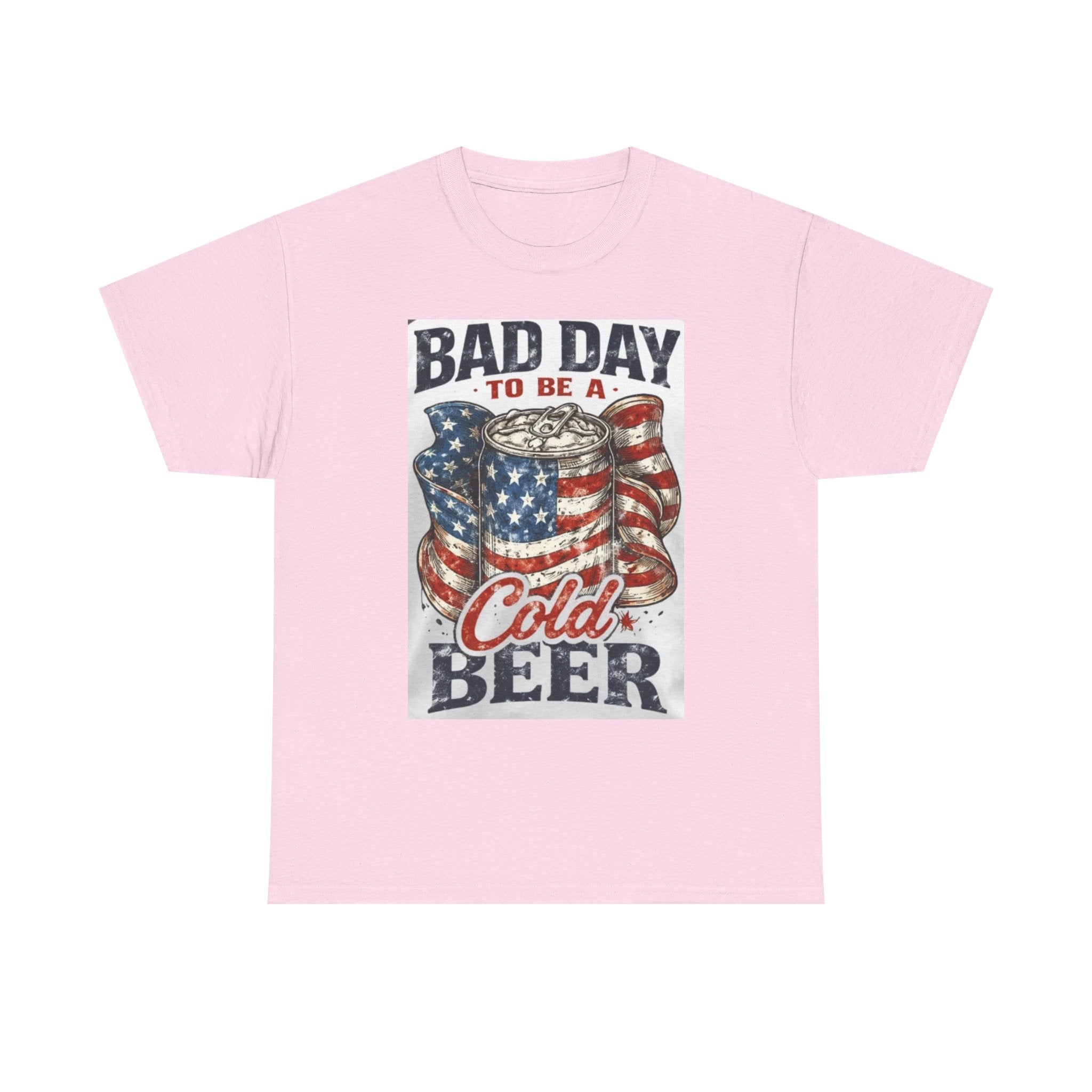 Bad Day to Be a Cold Beer T-Shirt — American Flag Beer Can Graphic Tee