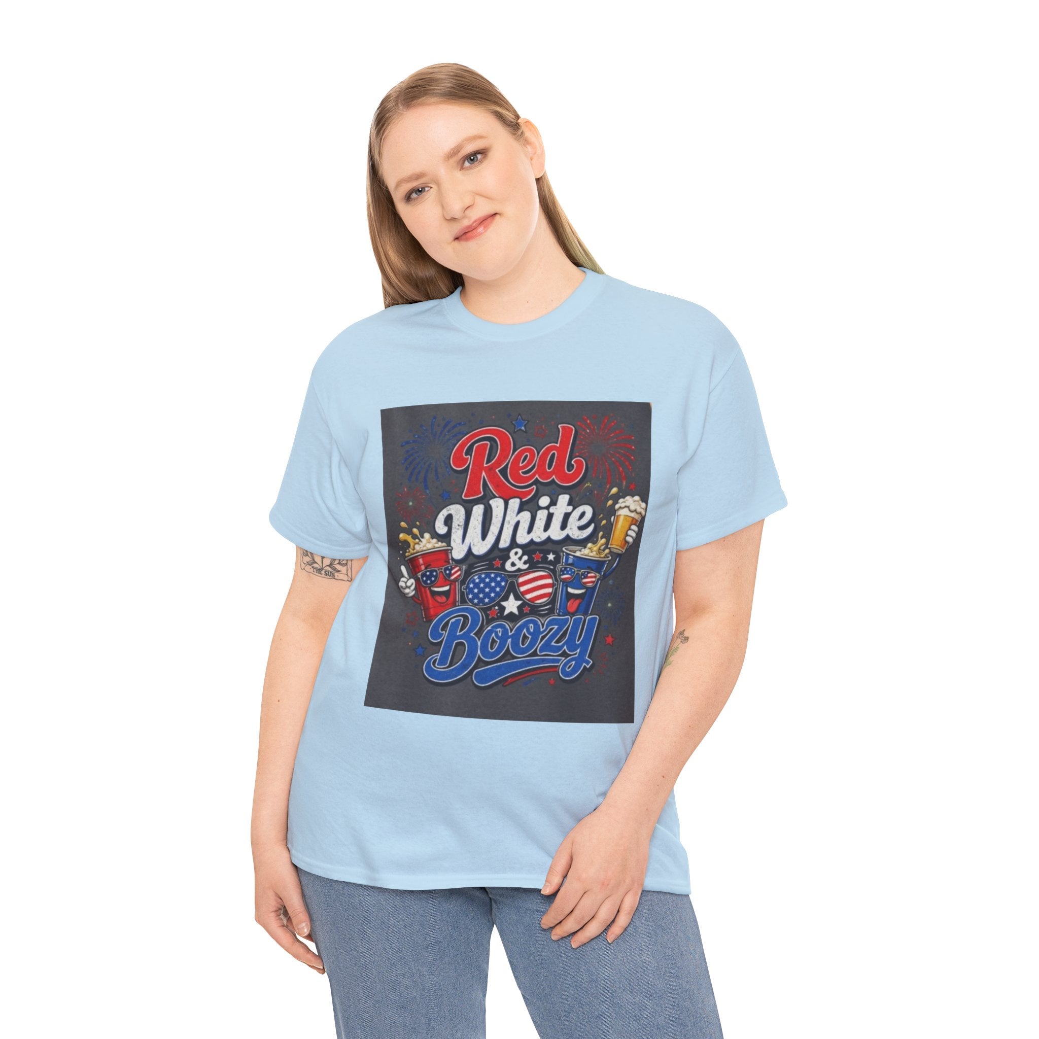 Red White & Boozy T-Shirt – Patriotic 4th of July Party Tee
