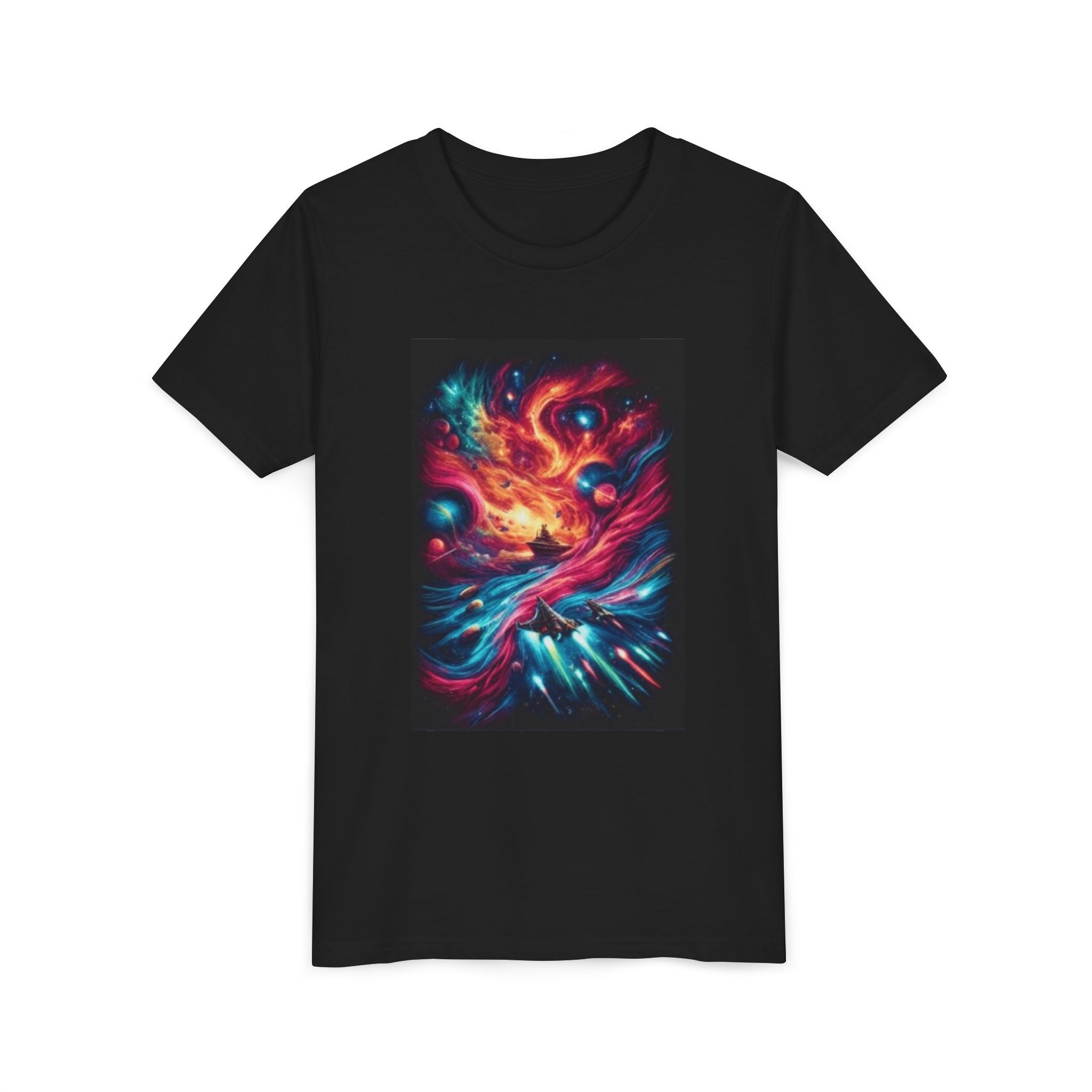 Youth Tee — Cosmic Phoenix Abstract Galaxy Art