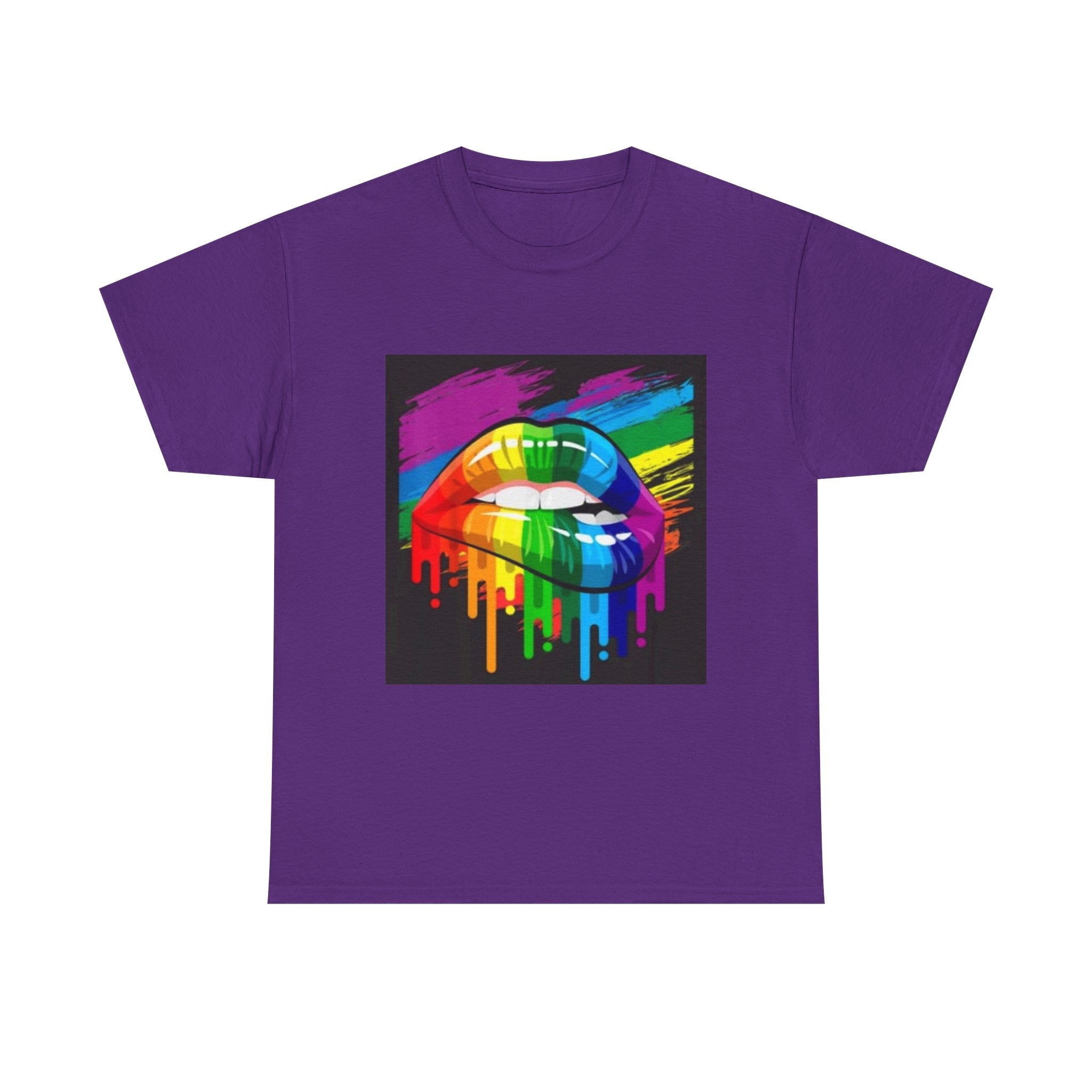 T-Shirt — Rainbow Drip Lips Pride Graphic Tee