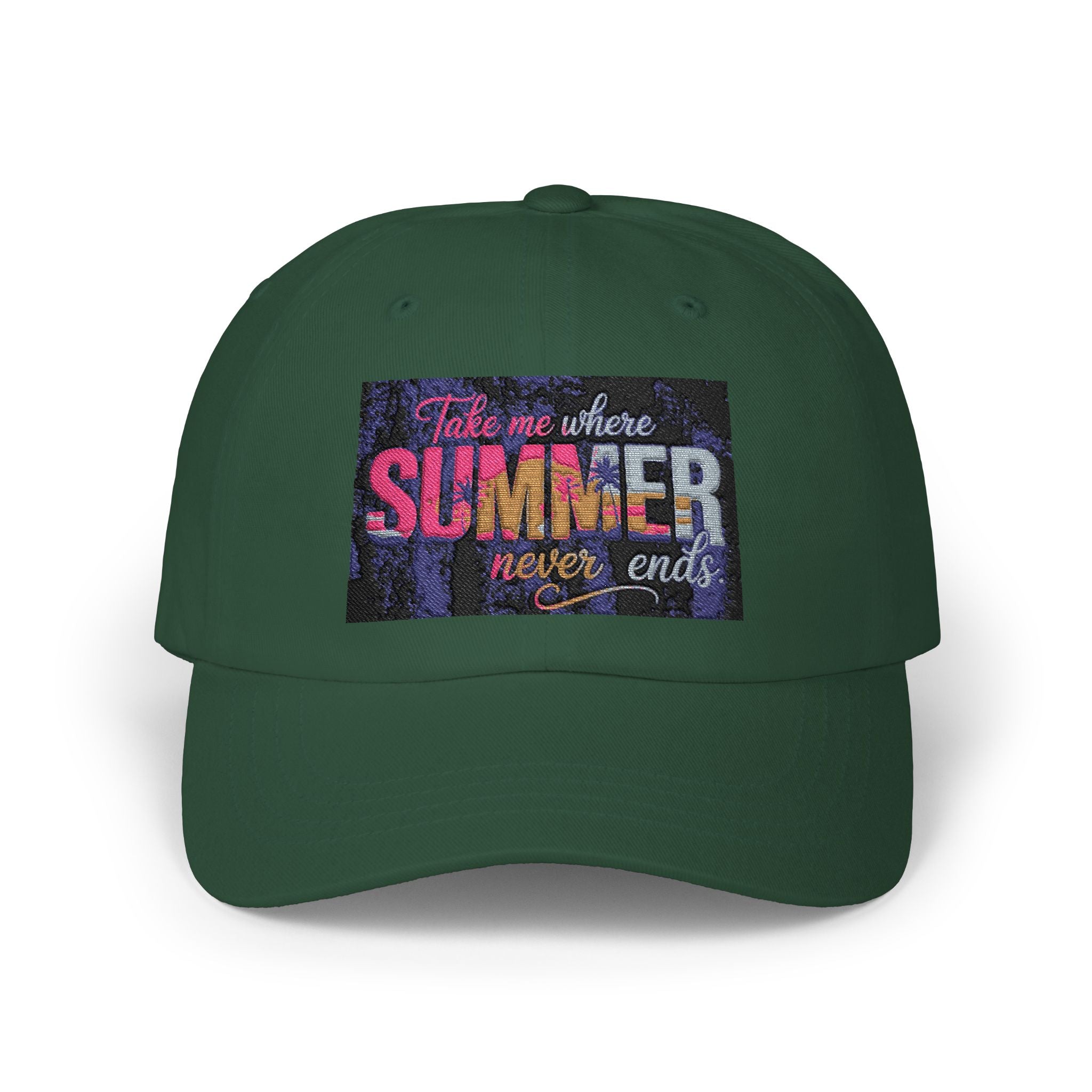 Dad Cap - 'Take Me Where Summer Never Ends' Embroidered Vintage Beach Hat
