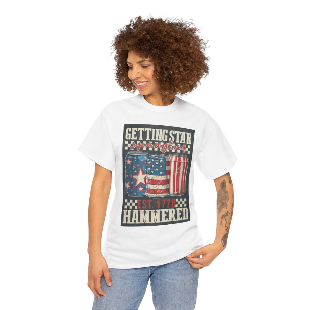 Getting Star Hammered Tee — Patriotic 4th of July Beer Can T-Shirt (Est. 1776)