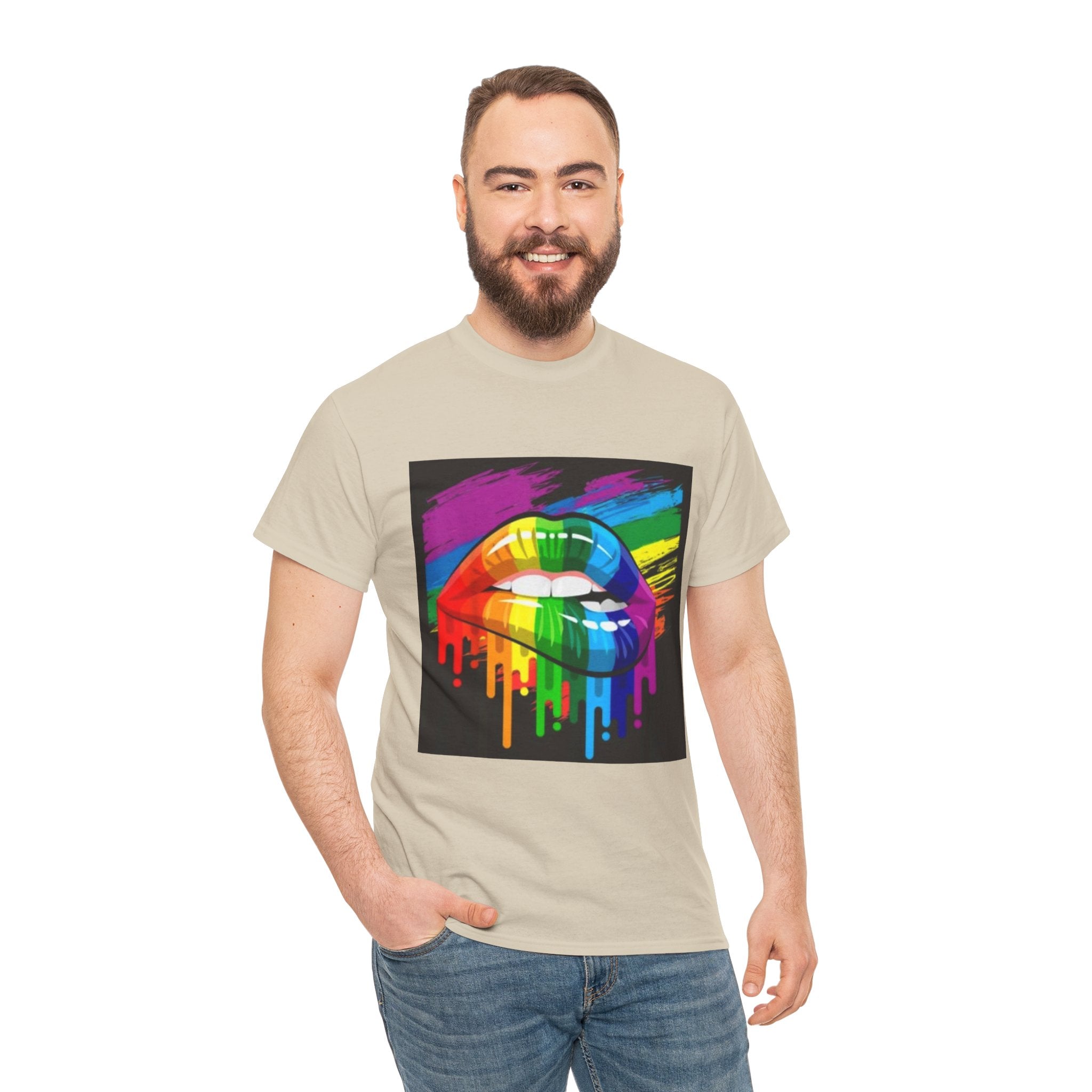 T-Shirt — Rainbow Drip Lips Pride Graphic Tee