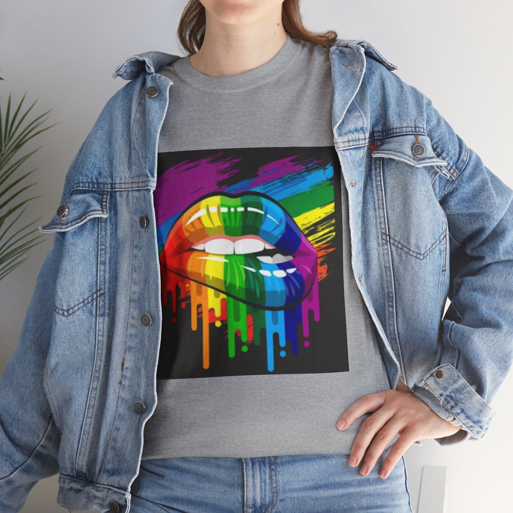 T-Shirt — Rainbow Drip Lips Pride Graphic Tee