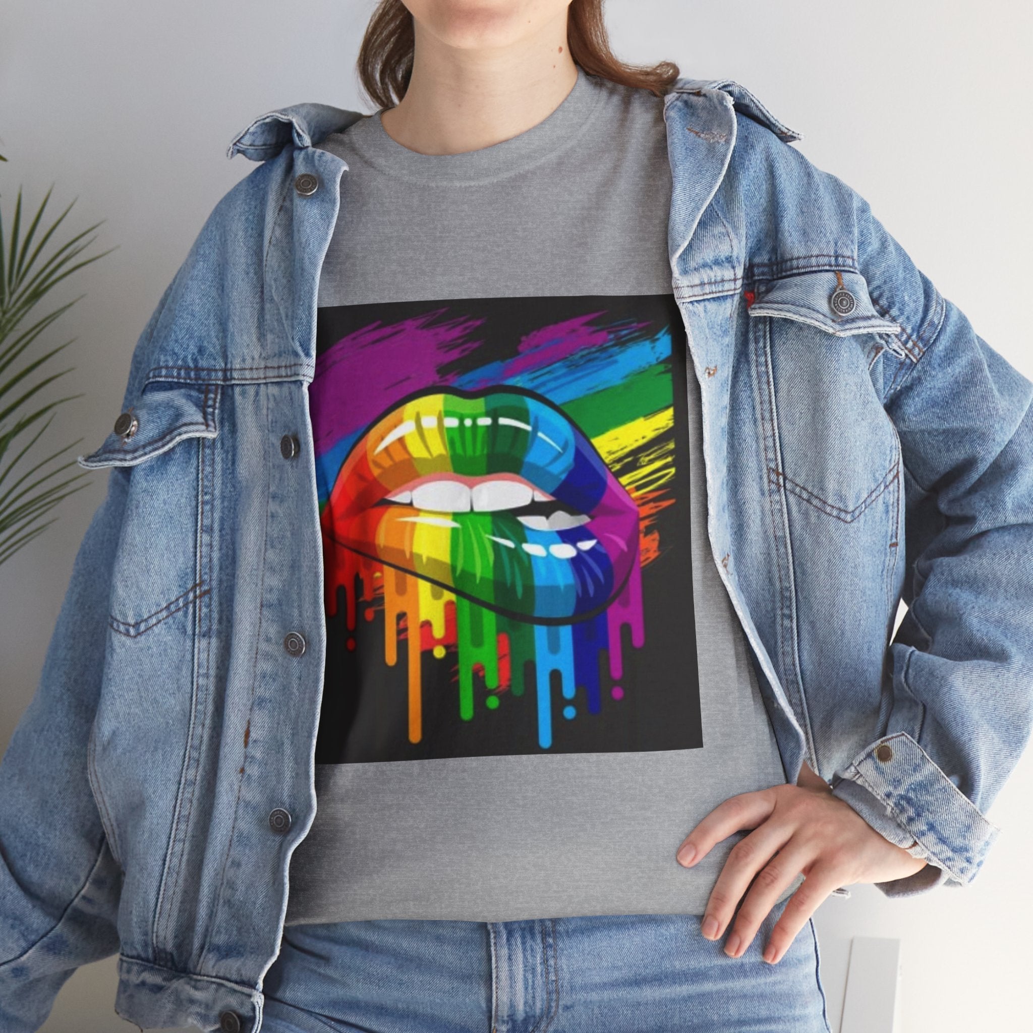 T-Shirt — Rainbow Drip Lips Pride Graphic Tee