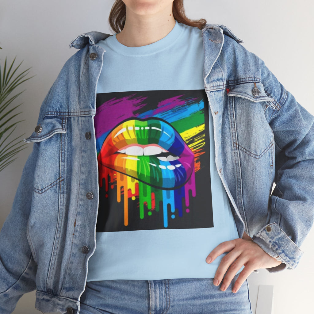 T-Shirt — Rainbow Drip Lips Pride Graphic Tee