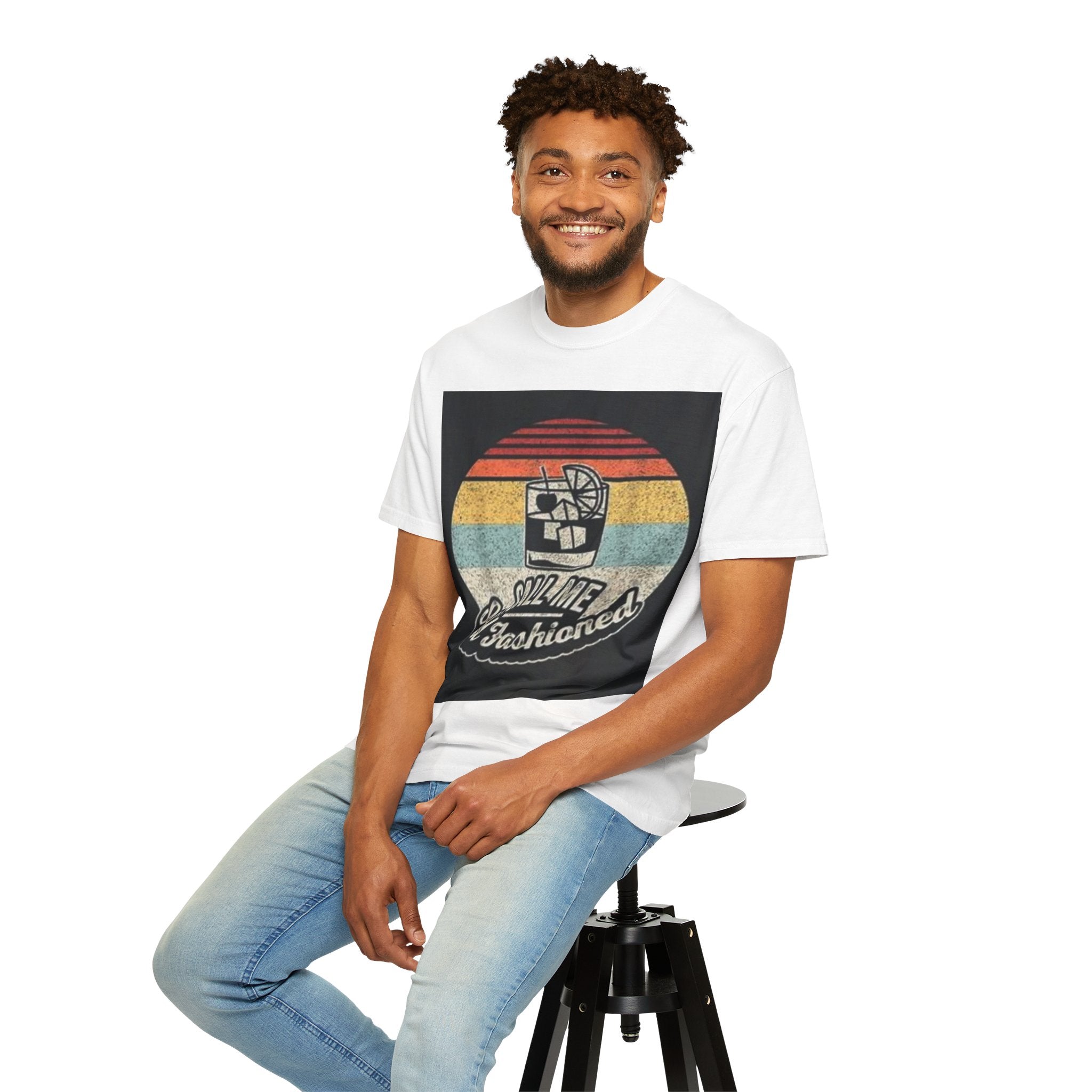 T-Shirt — "Call Me Old Fashioned" Retro Cocktail Graphic Tee
