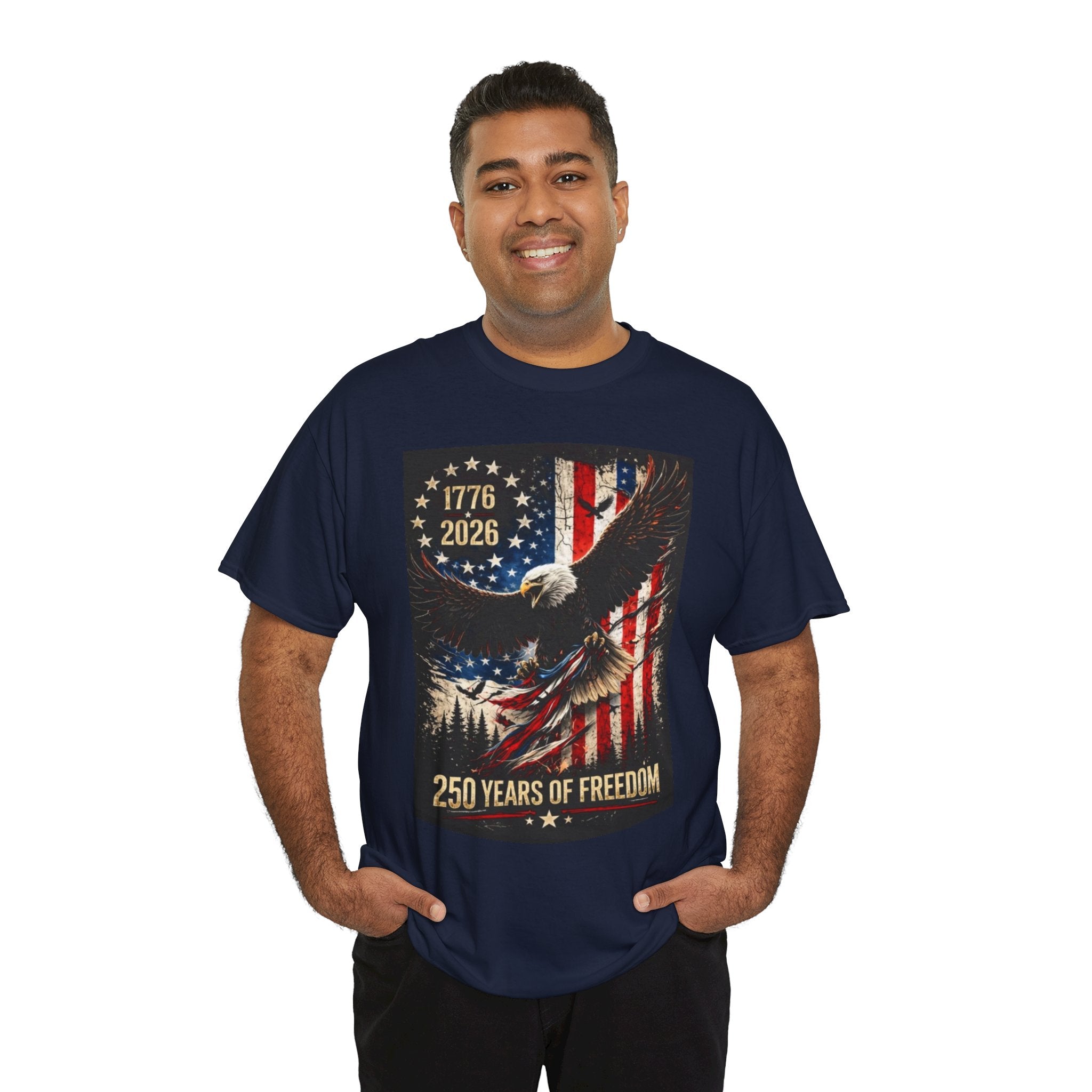 Patriotic Tee — 1776–2026 Bald Eagle "250 Years of Freedom" Shirt