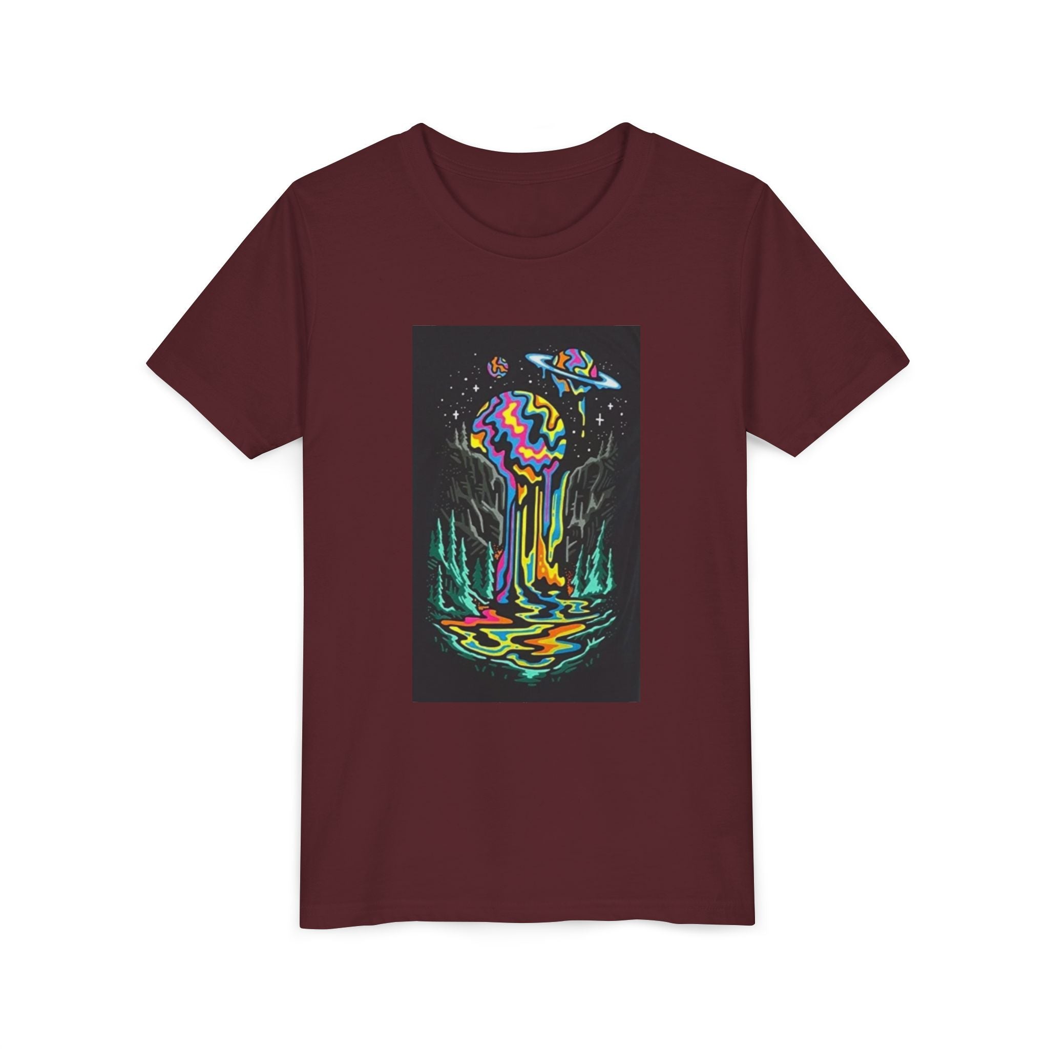 Youth Tee — Neon Drip Planet Space Graphic