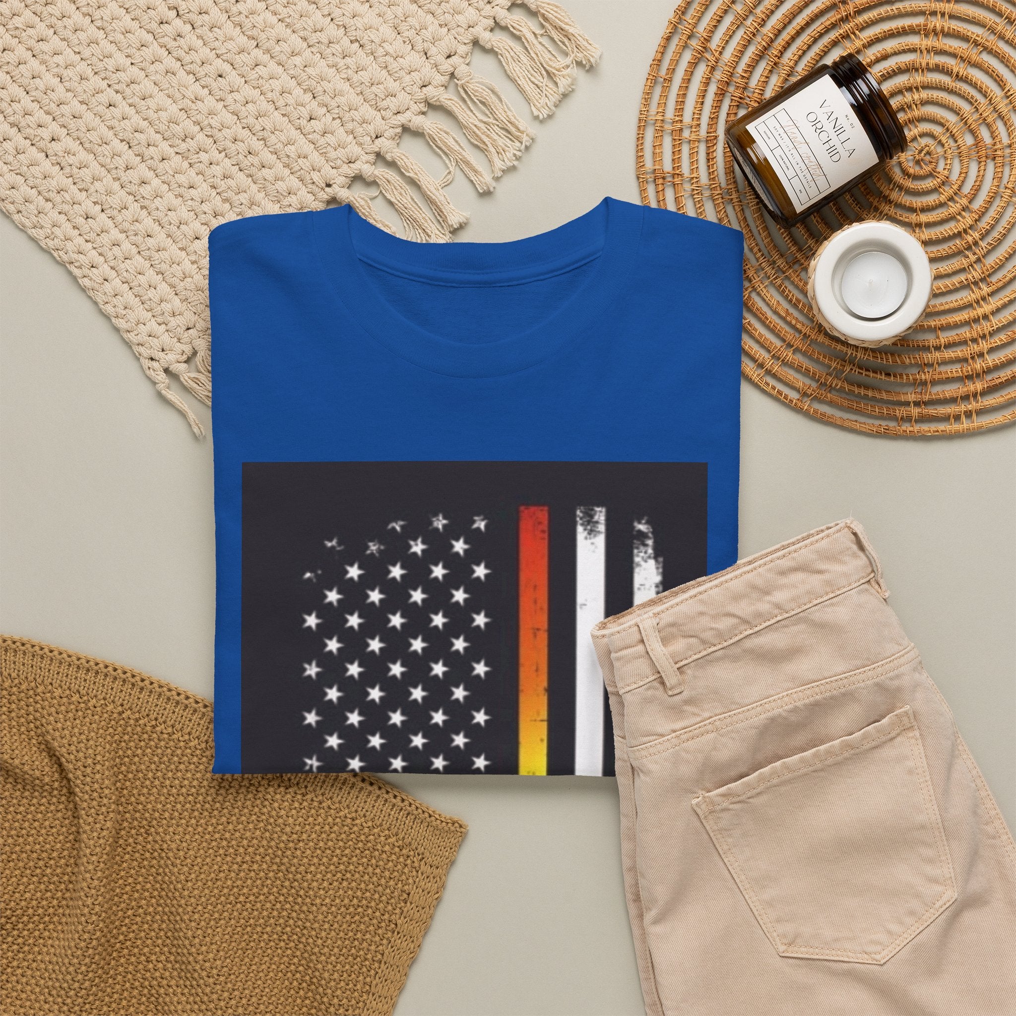 LGBTQ+ Pride Flag T‑Shirt — Distressed American Flag with Rainbow Stripe