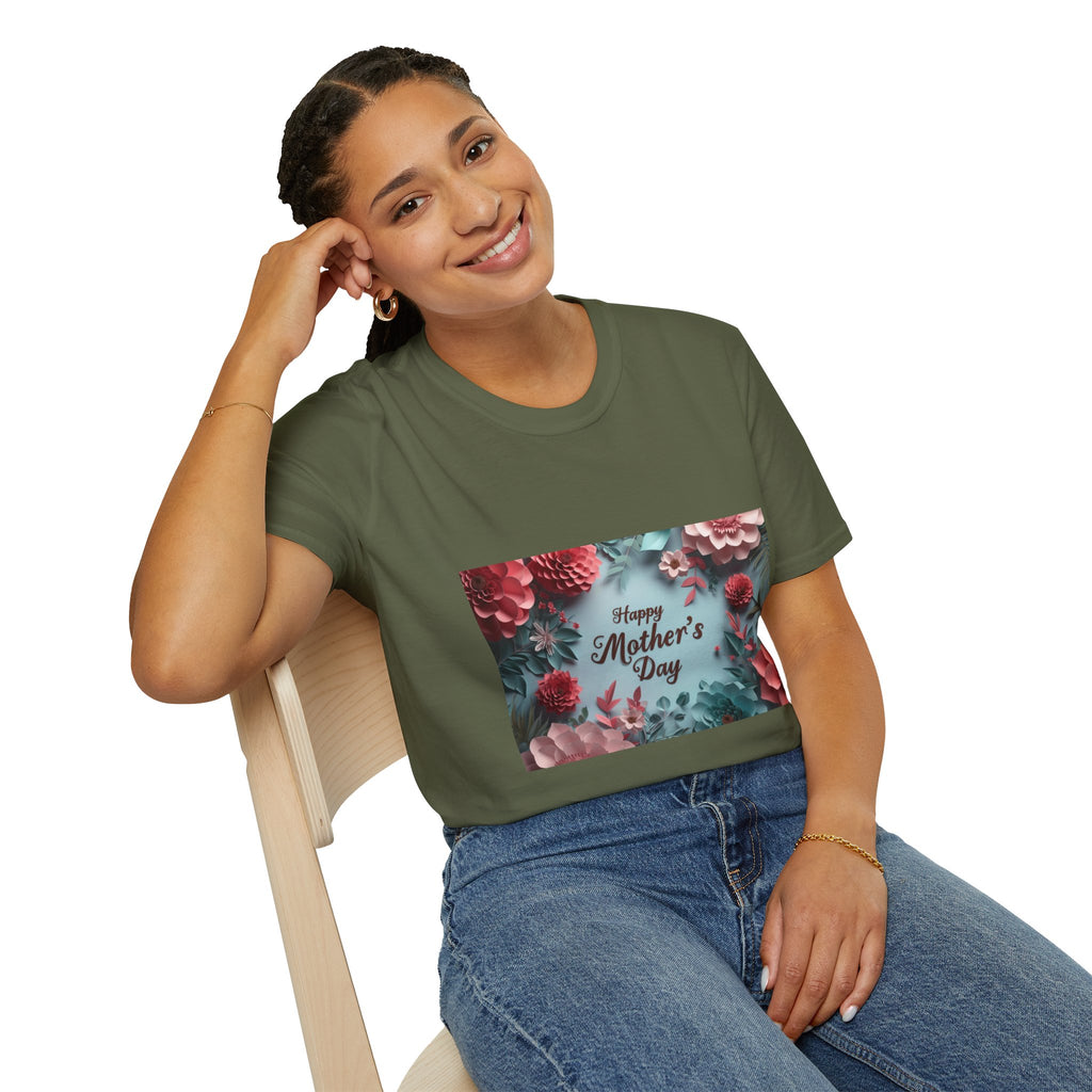 Mother's Day Floral T-Shirt — "Happy Mother's Day" Garden Bouquet Tee