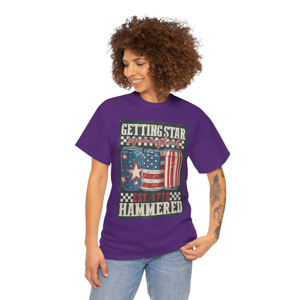 Getting Star Hammered Tee — Patriotic 4th of July Beer Can T-Shirt (Est. 1776)