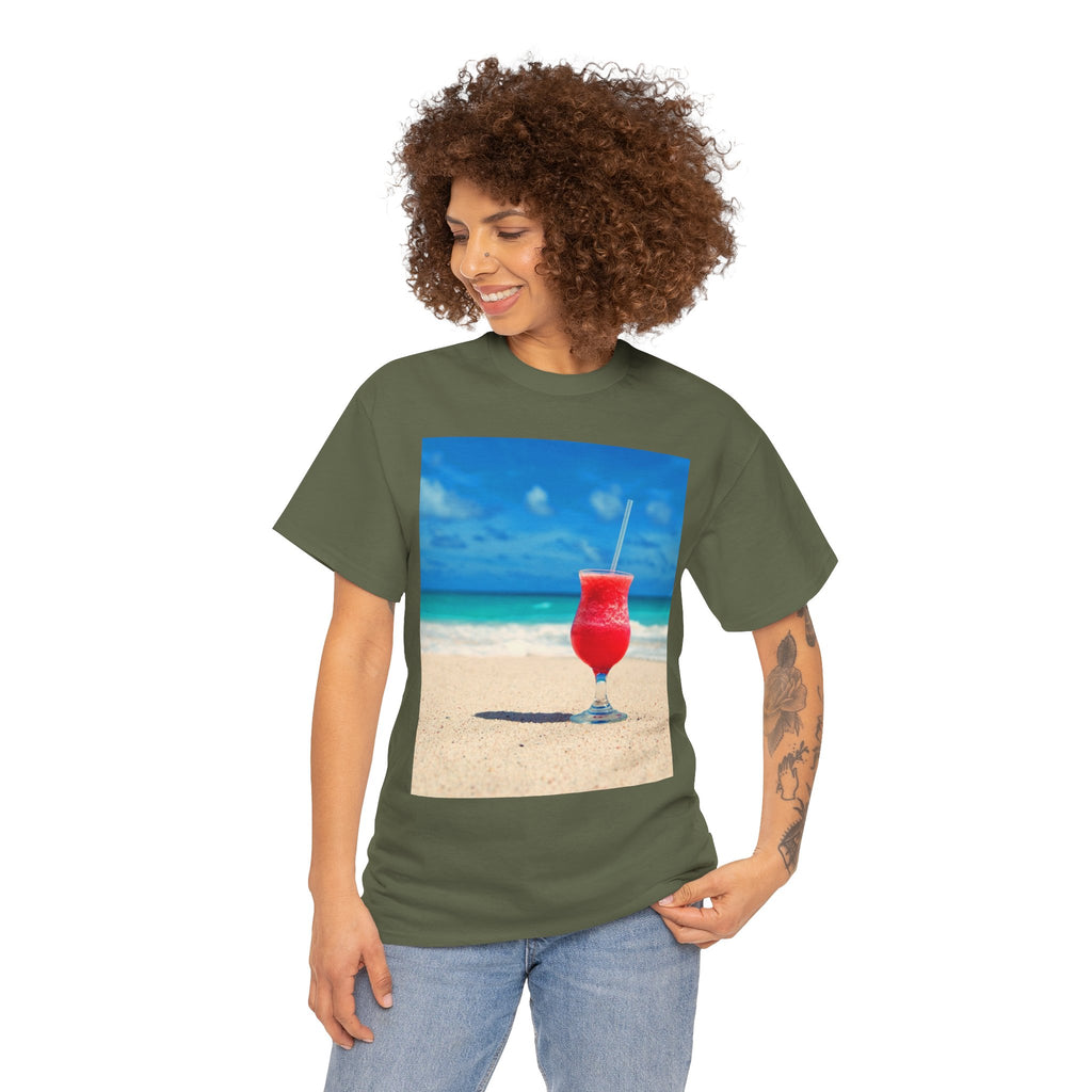 Tropical Beach Cocktail Graphic Tee (Summer Vacation Drink)